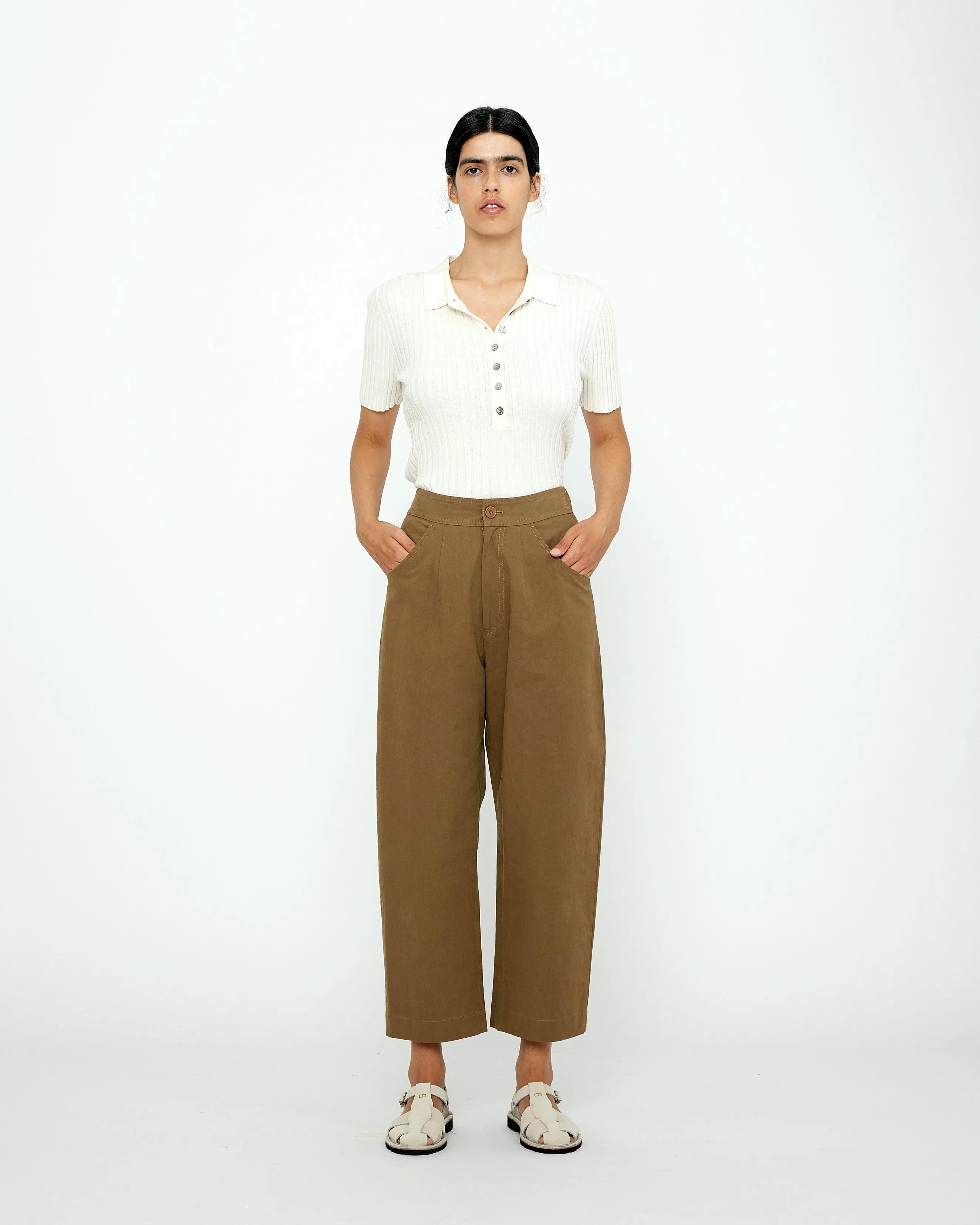 Signature Curve-Legged Trouser - Cotton Edition - Brown sold by 7115 by Szeki product image thumbnail 2