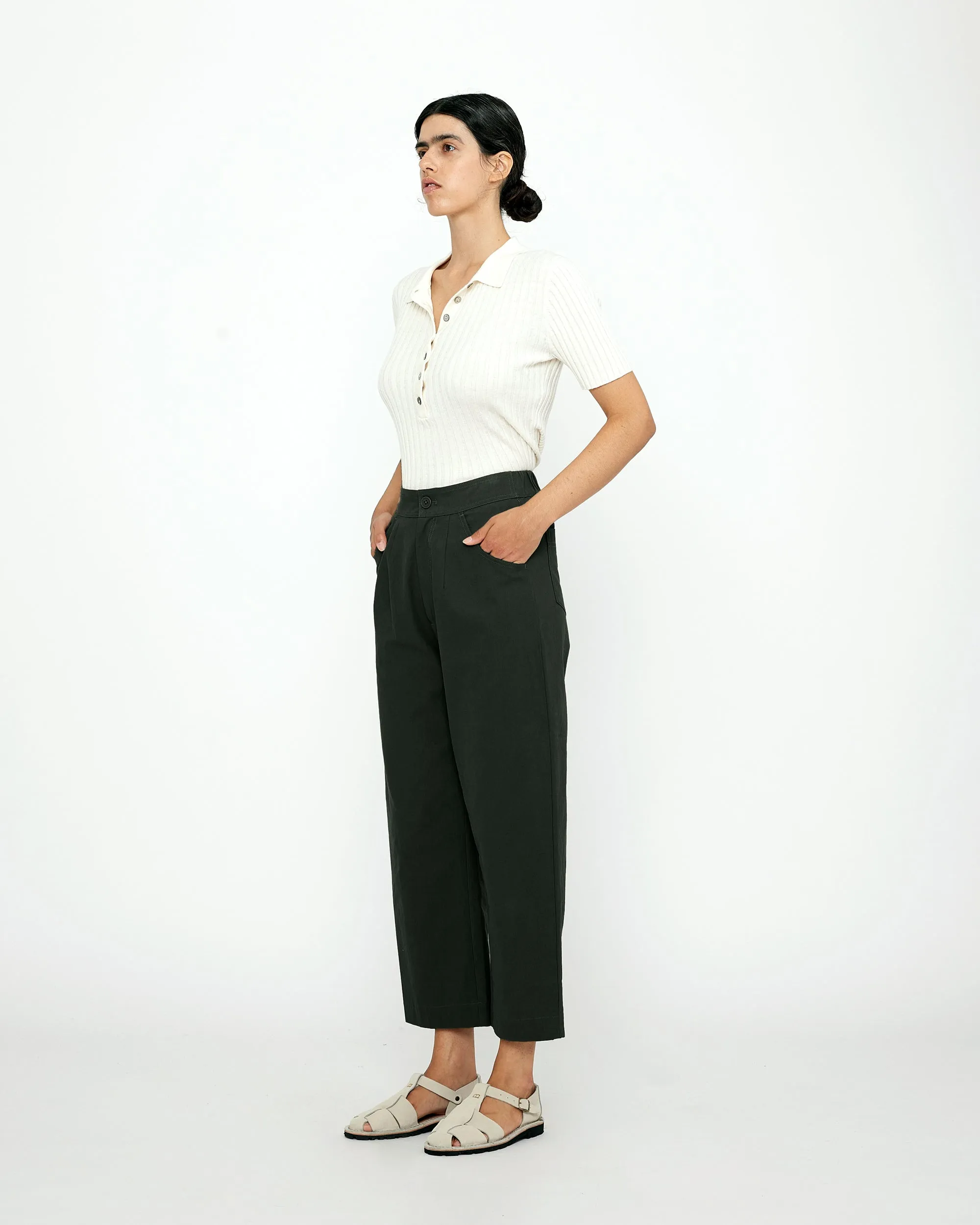 Signature Curve-Legged Trouser - Cotton Edition - Black sold by 7115 by Szeki product image thumbnail 3