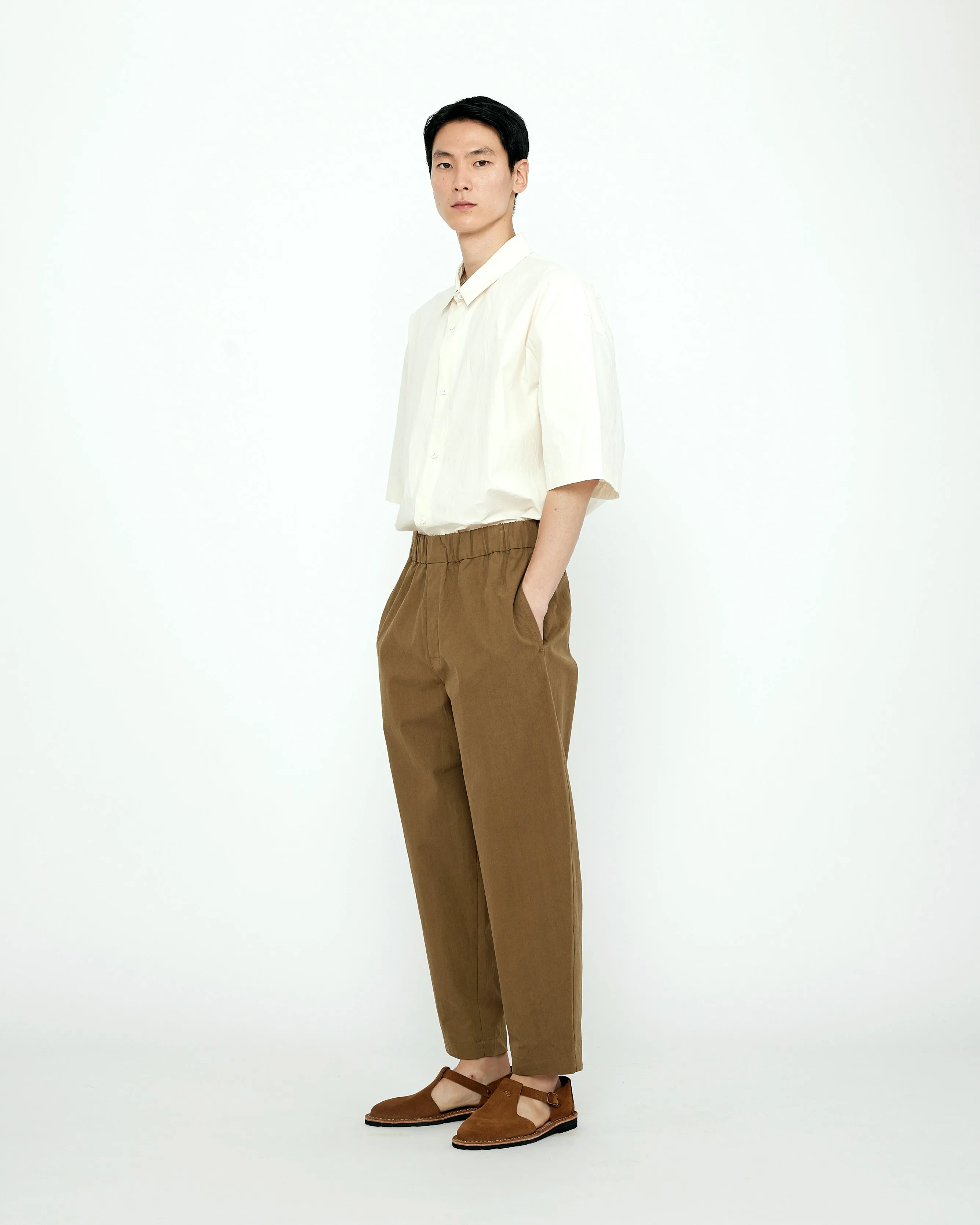 Signature Elastic Pull-Up Trouser - Cotton Edition - Brown sold by 7115 by Szeki