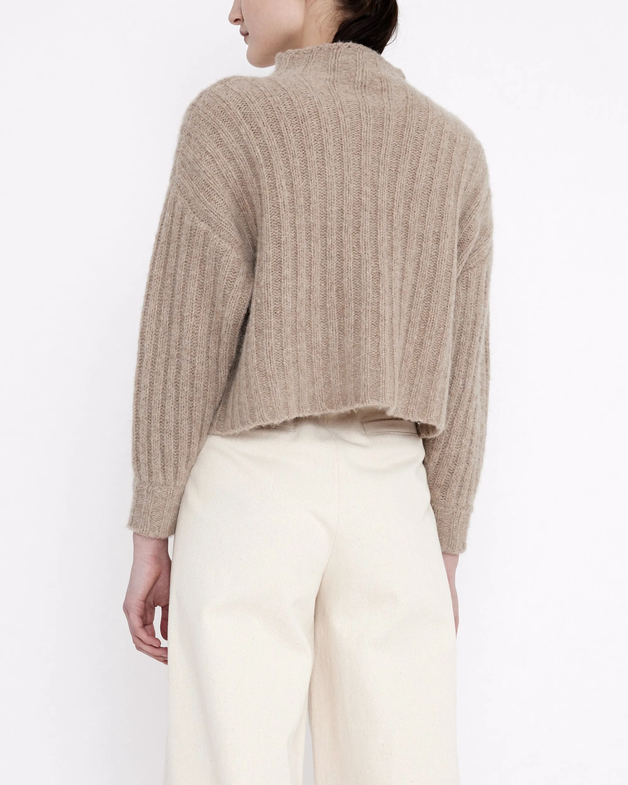Airy Ribbed Mock-Neck Sweater - FW23 - Oatmeal sold by 7115 by Szeki product image thumbnail 2