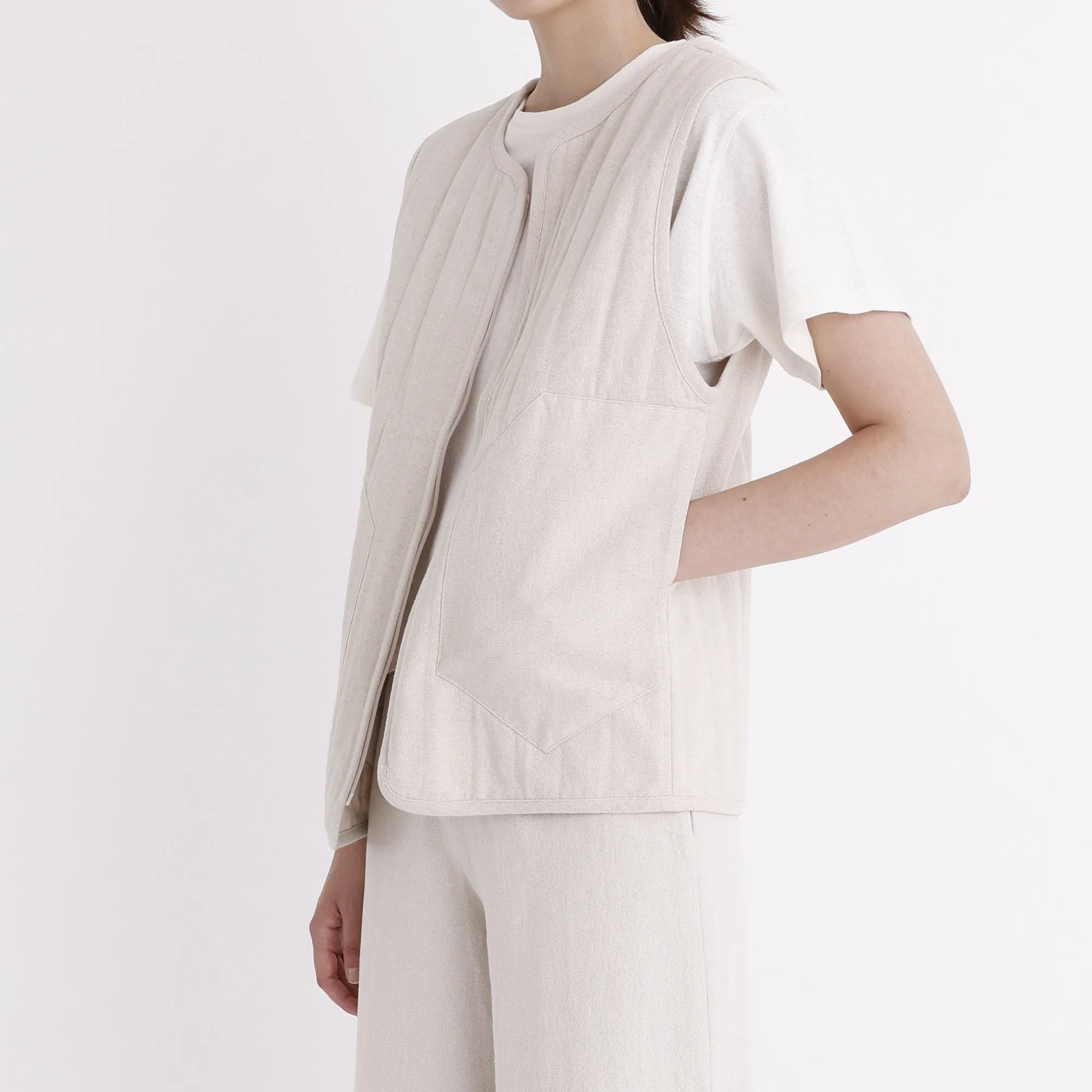 Signature Quilted Vest - Oatmeal sold by 7115 by Szeki product image thumbnail 5