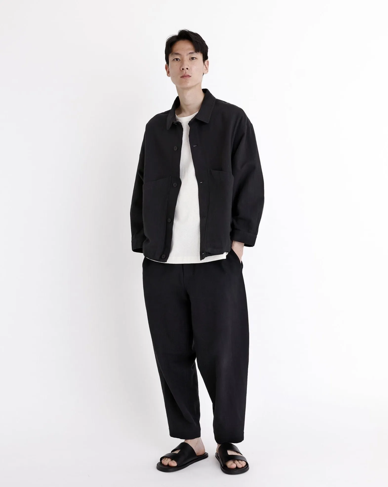 Signature Panel Pockets Shirt Jacket - Canvas Edition - Black sold by 7115 by Szeki