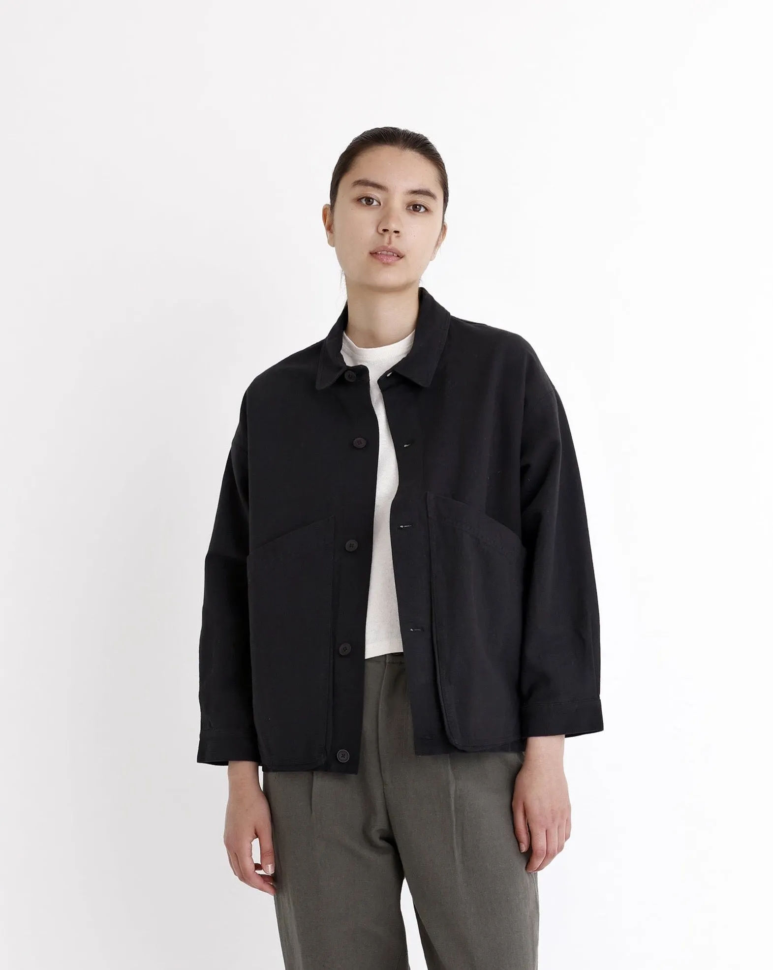 Signature Panel Pockets Shirt Jacket - Canvas Edition - Black sold by 7115 by Szeki product image thumbnail 2