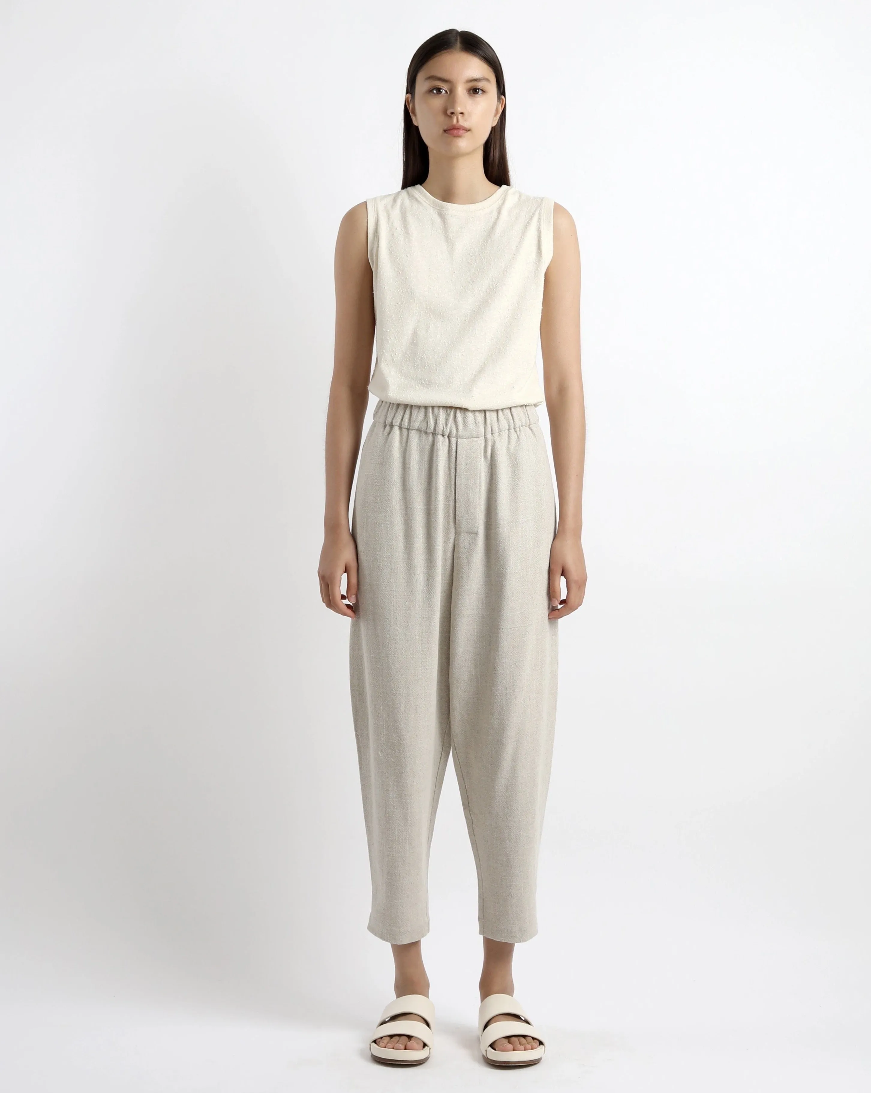 Signature Elastic Pull-Up Trouser - Classic Edition - Oatmeal sold by 7115 by Szeki