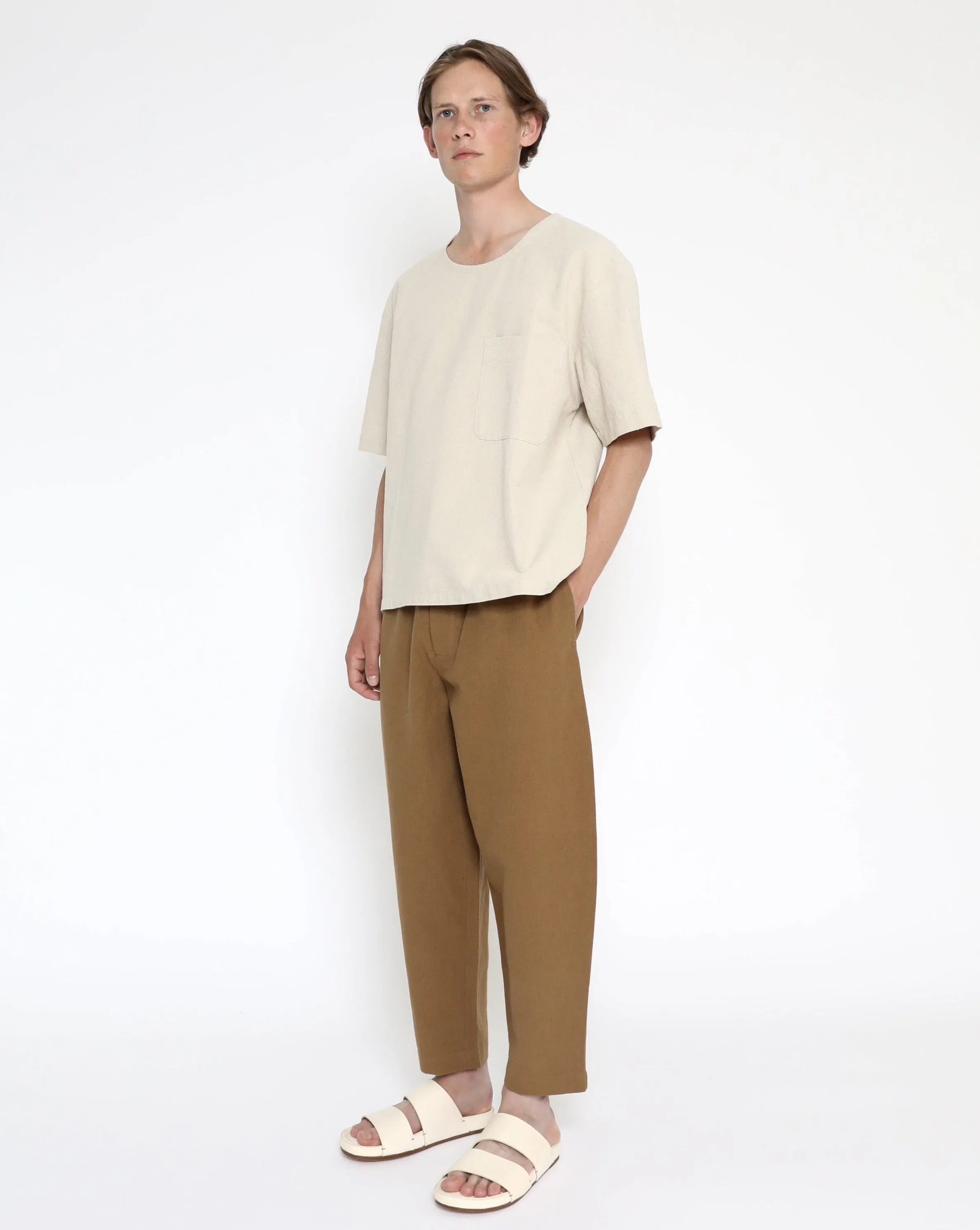 Signature Elastic Pull-Up Trouser - Canvas Edition - Caramel sold by 7115 by Szeki
