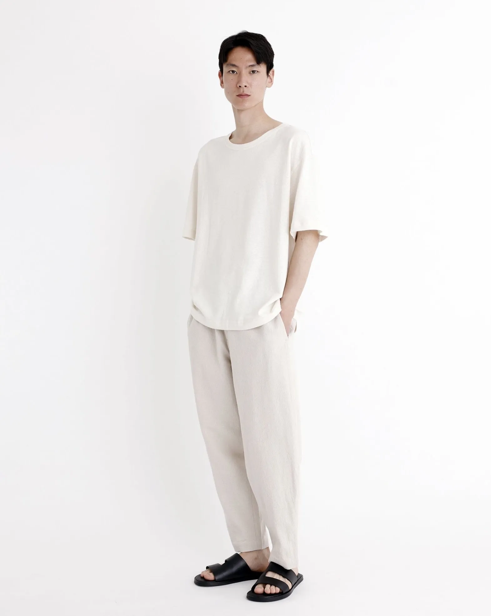 Signature Elastic Pull-Up Trouser - Canvas Edition - Oatmeal sold by 7115 by Szeki