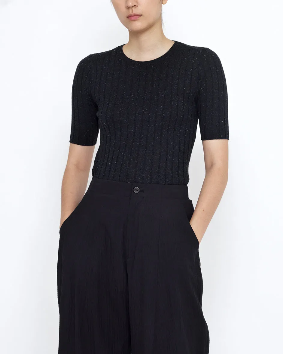 Mid-Sleeves Ribbed Fine Knit - SS25 - Black sold by 7115 by Szeki product image thumbnail 2
