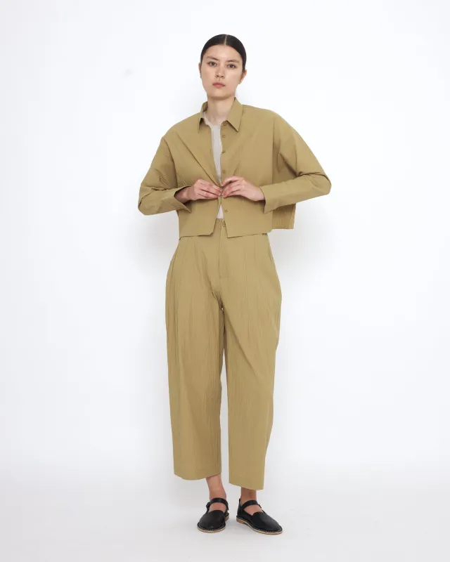 Signature 3/4 Cropped Shirt Jacket - Textured Edition - Textured Dijon made by 7115 by Szeki