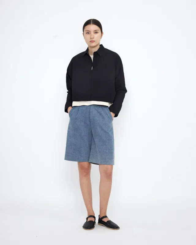Signature 3/4 Cropped Shirt Jacket - Textured Edition - Textured Black sold by 7115 by Szeki