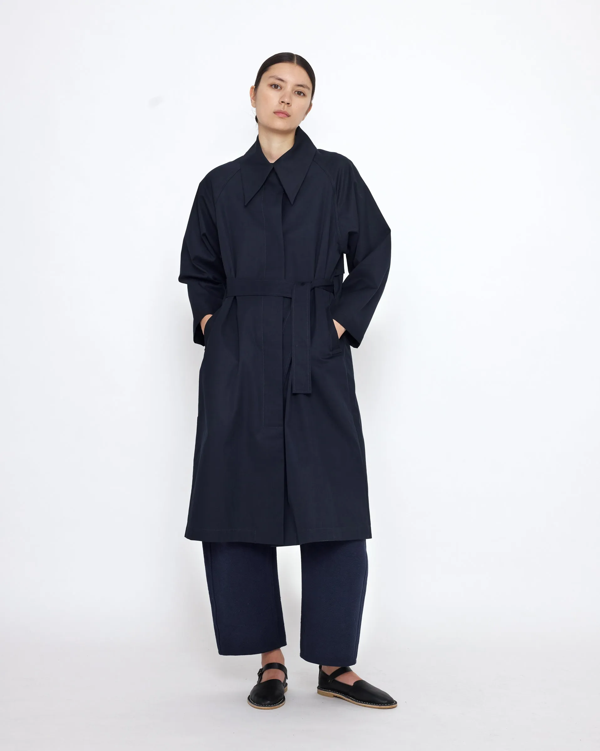 Spring Overcoat - SS25 - Navy sold by 7115 by Szeki