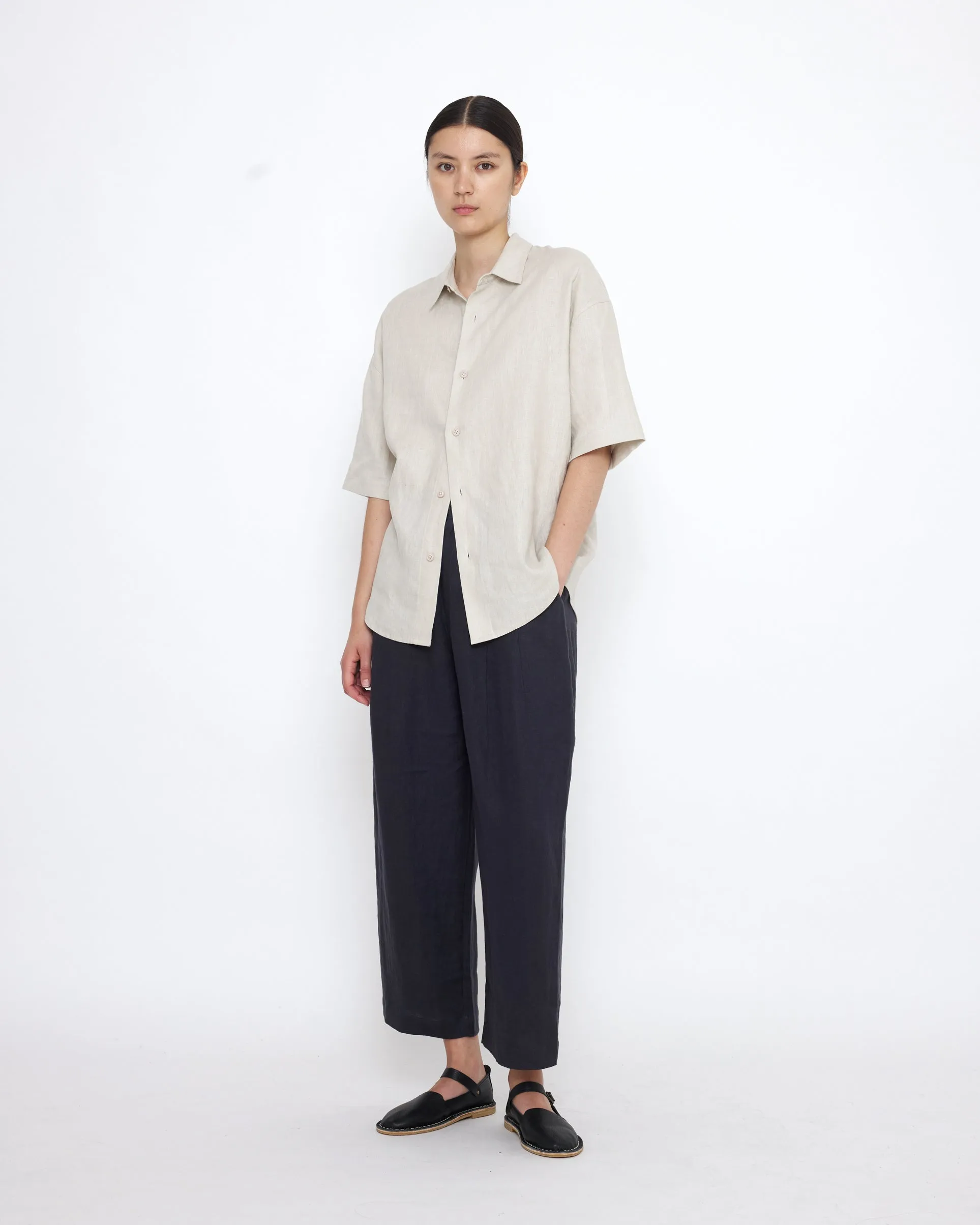 Linen Oversized Short Sleeves Shirt - SS25 - Sand Beige sold by 7115 by Szeki