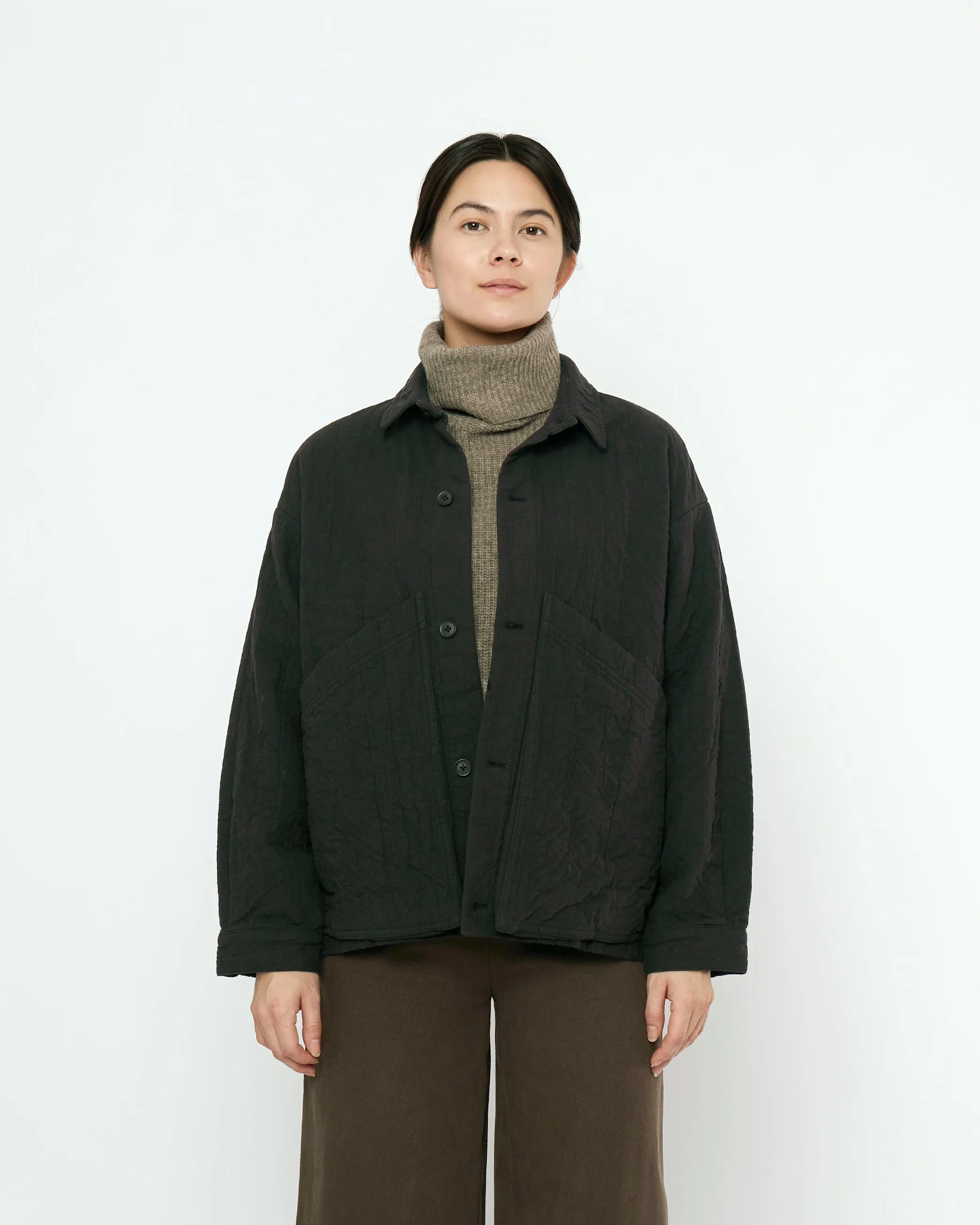 Signature Panel Pockets Shirt Jacket - Textured Edition - Black sold by 7115 by Szeki product image thumbnail 4