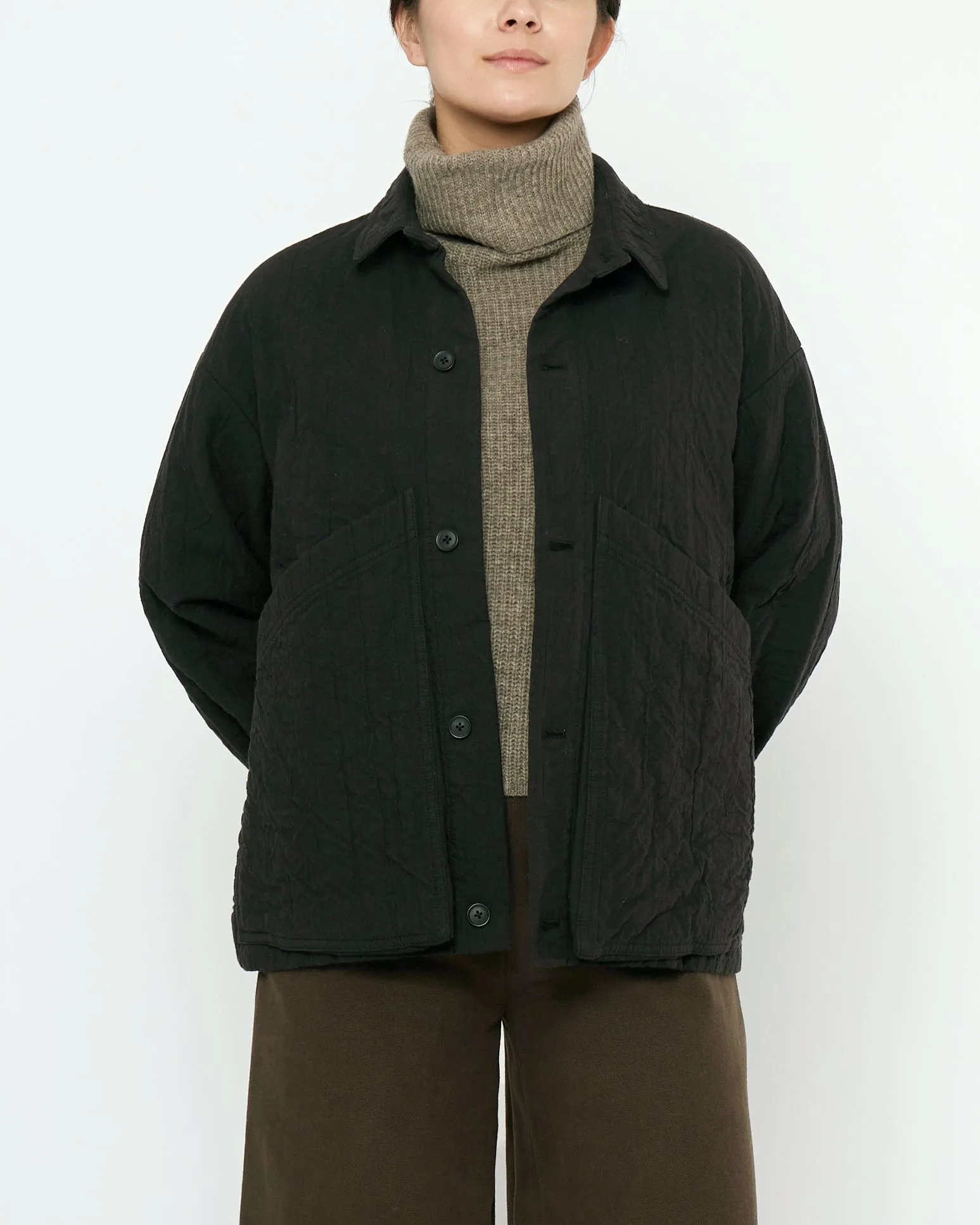 Signature Panel Pockets Shirt Jacket - Textured Edition - Black sold by 7115 by Szeki product image thumbnail 3