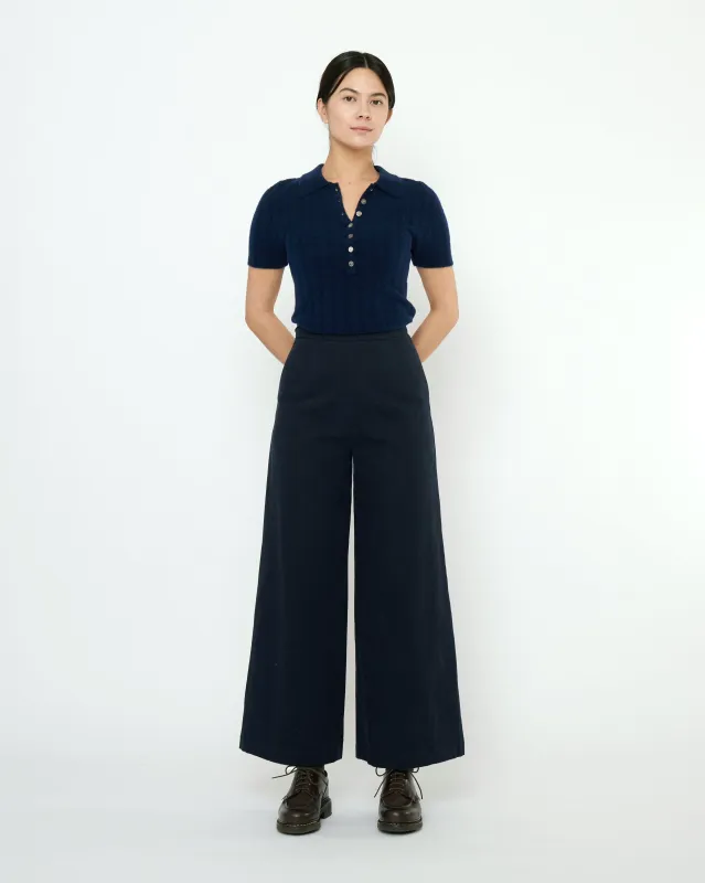 Signature Wide-Legged Trouser - Fall Edition - Navy Black sold by 7115 by Szeki
