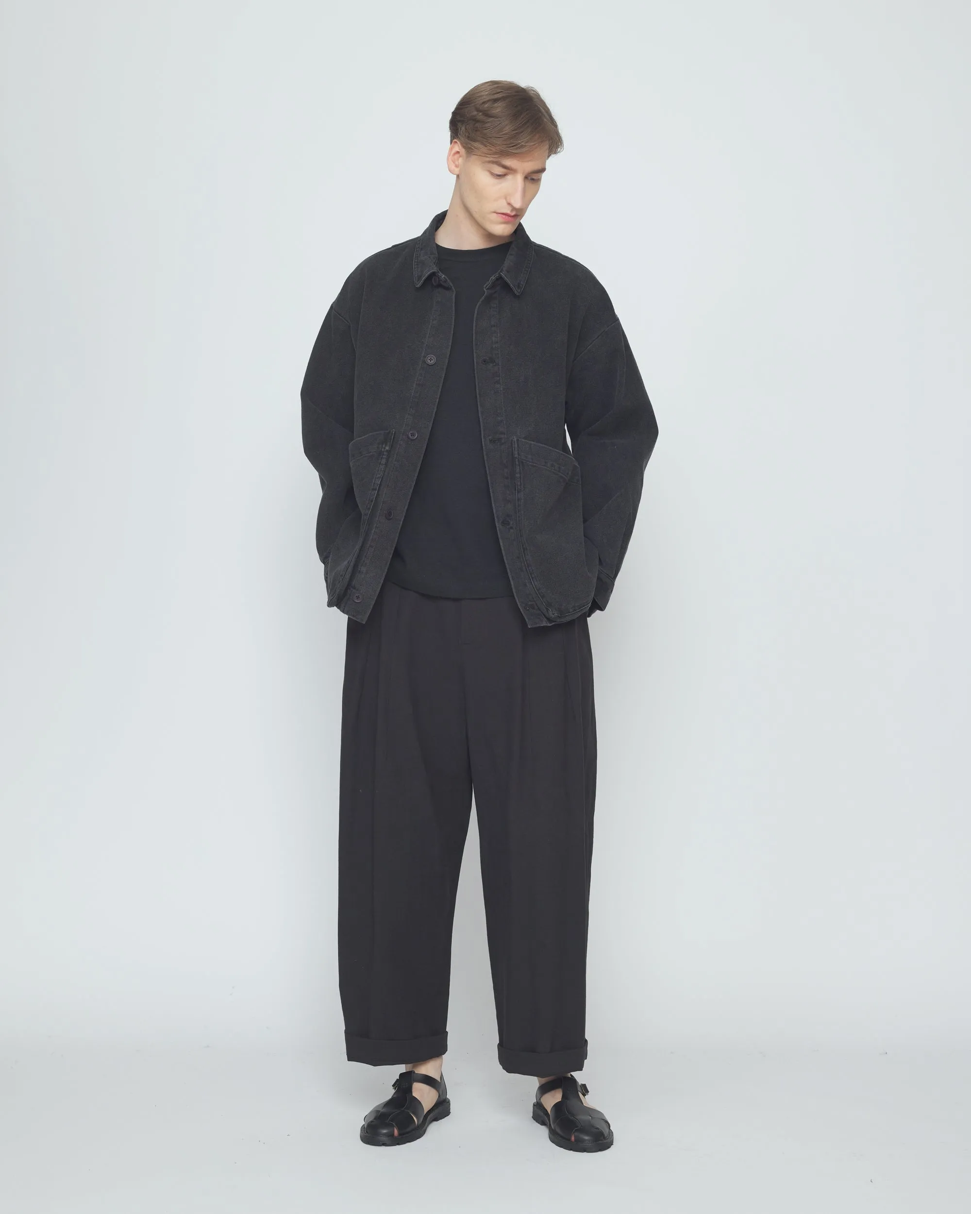 Signature Panel Pockets Shirt Jacket - Fall Edition - Washed Black sold by 7115 by Szeki