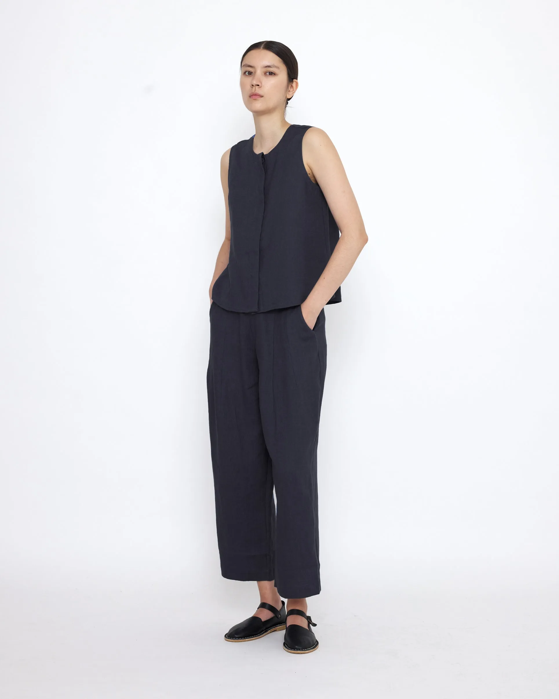 Linen Playtop - SS25 - Charcoal Blue sold by 7115 by Szeki