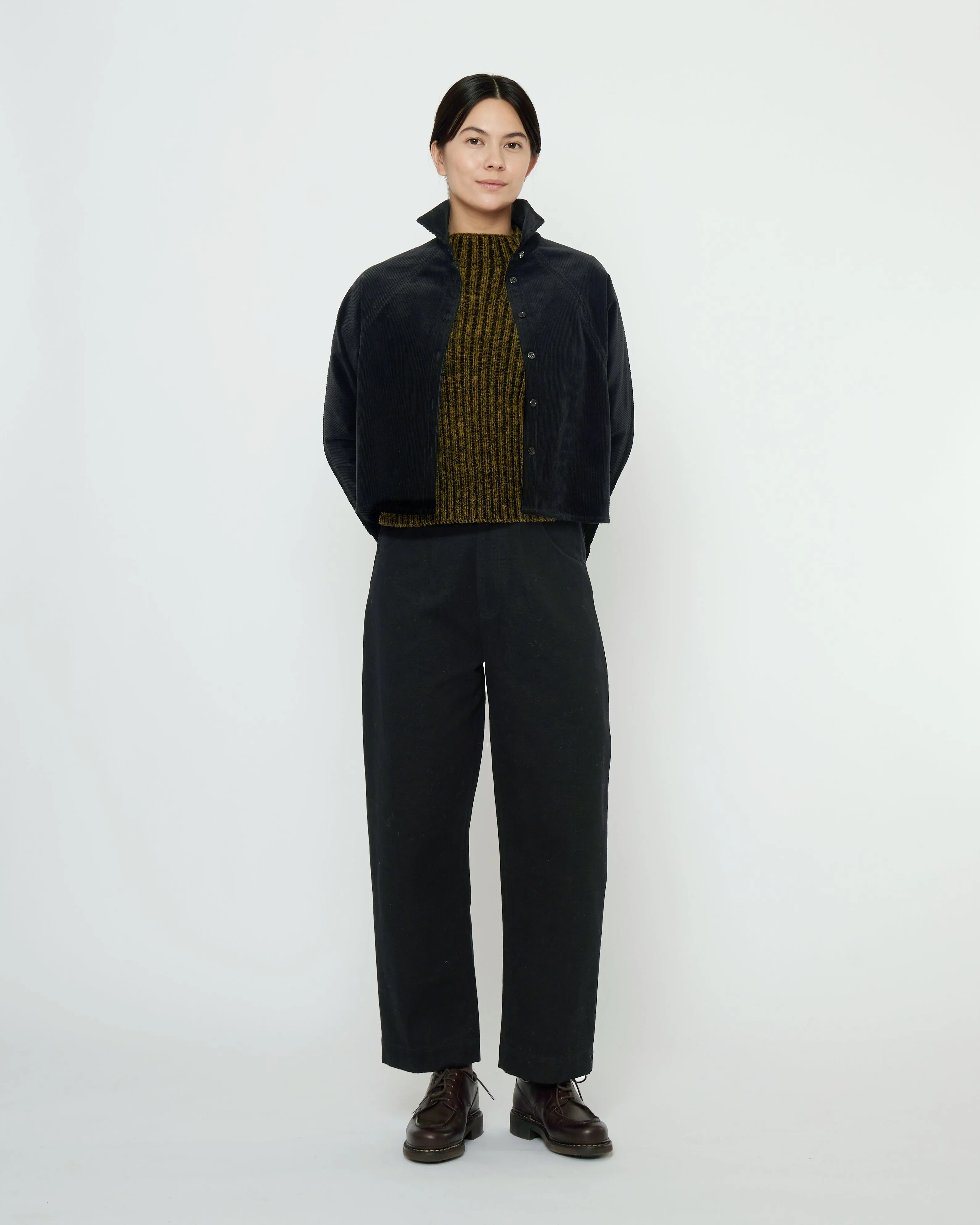 Corduroy 3/4 Cropped Shirt Jacket - FW25 - Black sold by 7115 by Szeki product image thumbnail 3