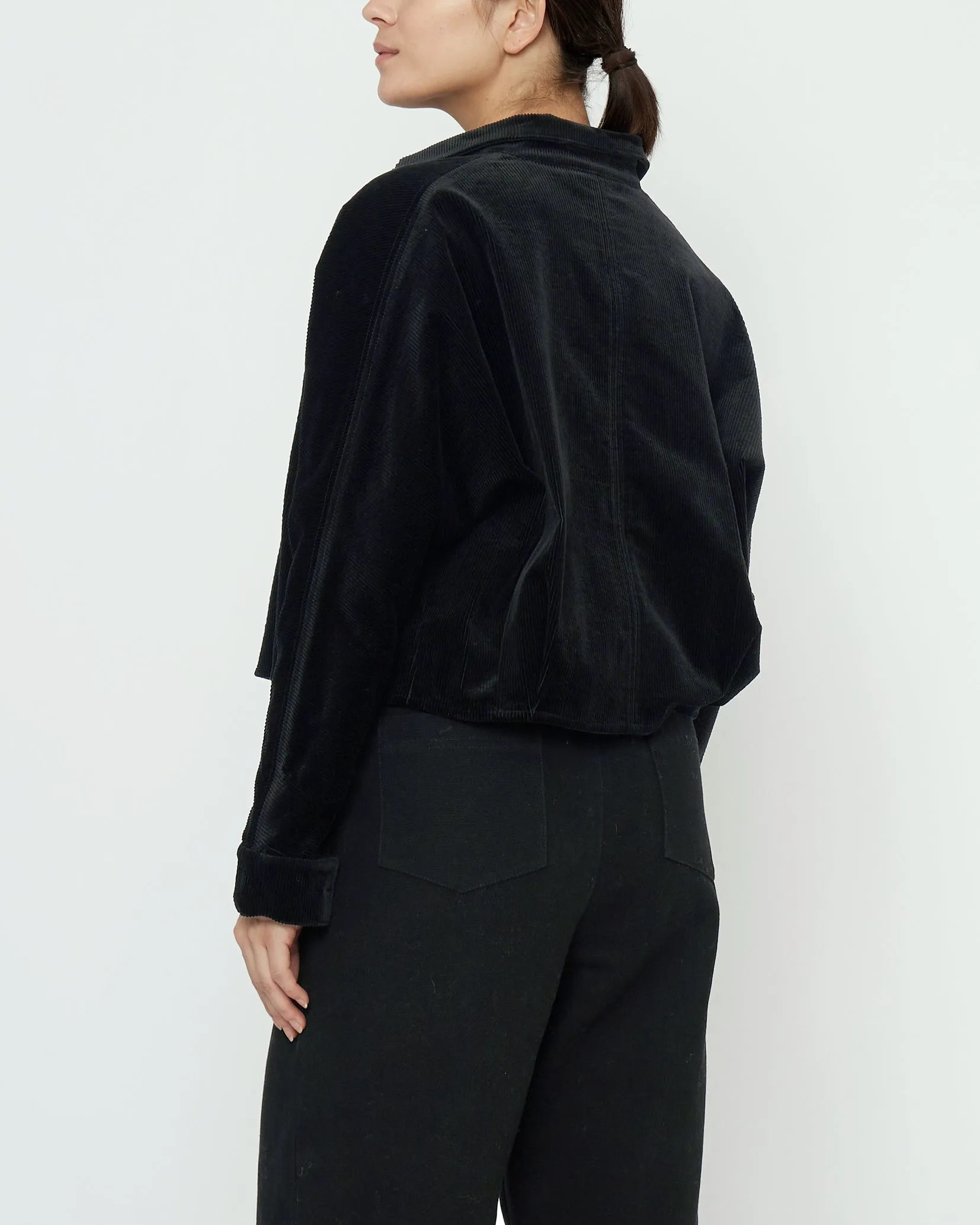 Corduroy 3/4 Cropped Shirt Jacket - FW25 - Black sold by 7115 by Szeki product image thumbnail 2