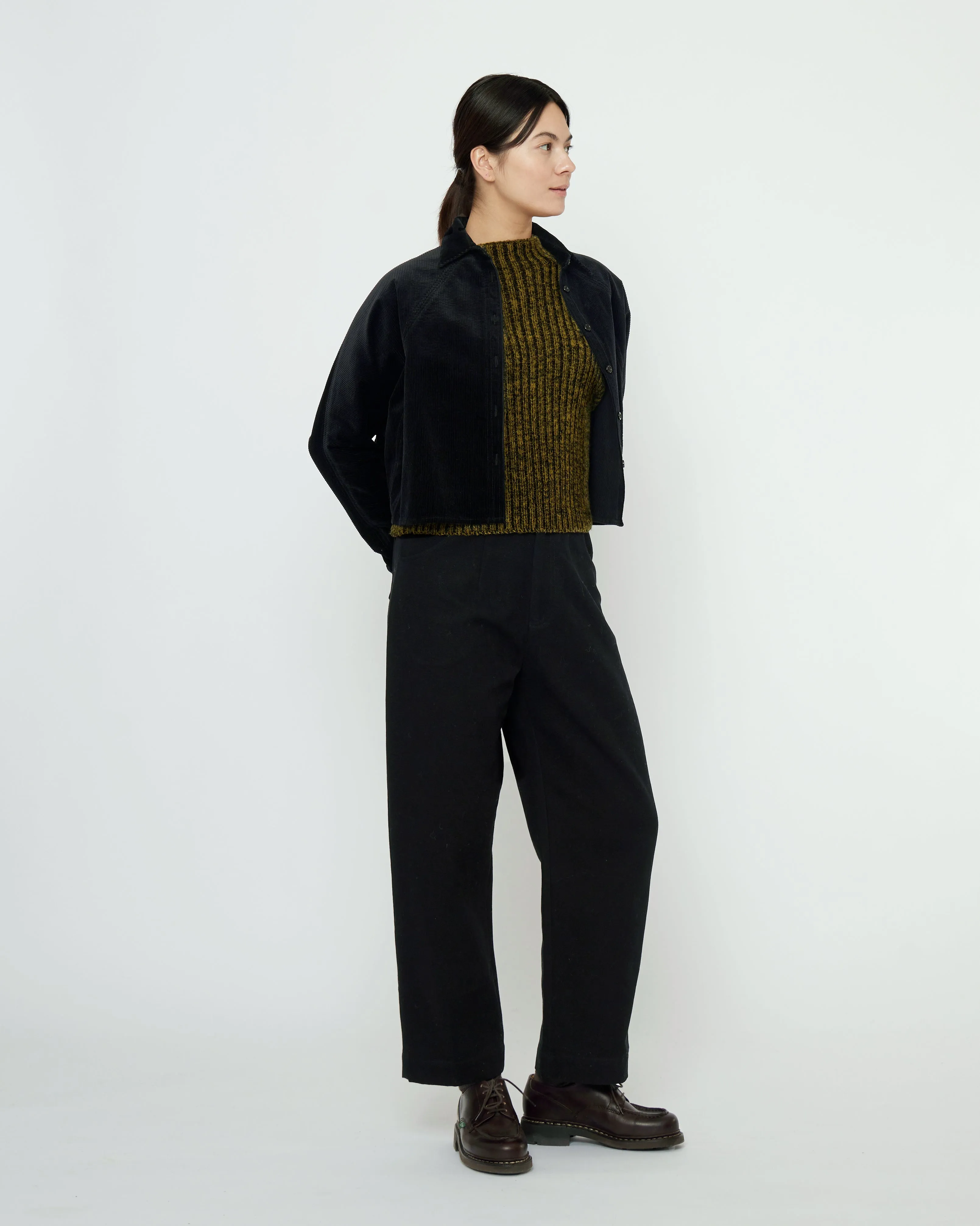 Corduroy 3/4 Cropped Shirt Jacket - FW25 - Black sold by 7115 by Szeki product image thumbnail 5