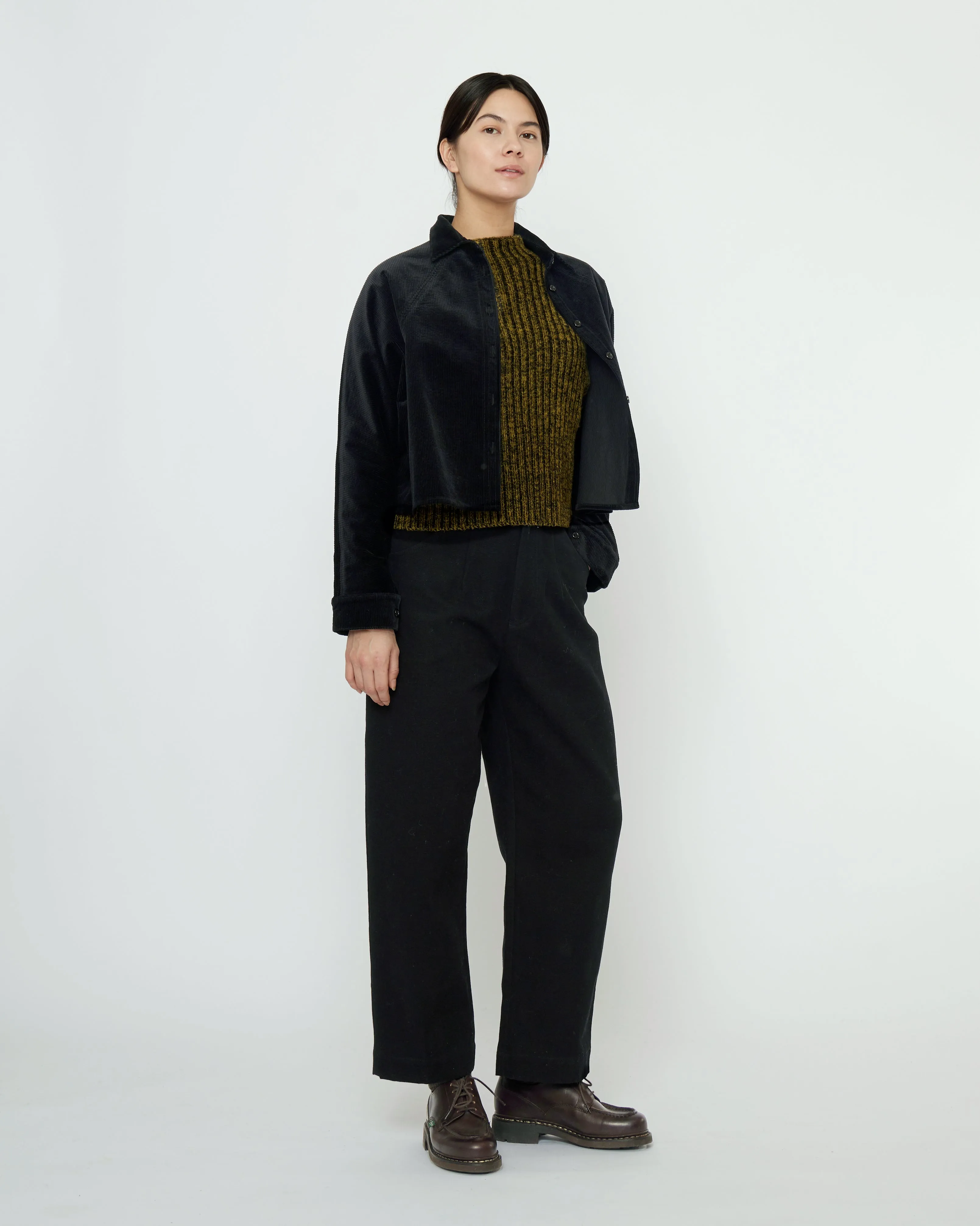 Corduroy 3/4 Cropped Shirt Jacket - FW25 - Black sold by 7115 by Szeki product image thumbnail 4
