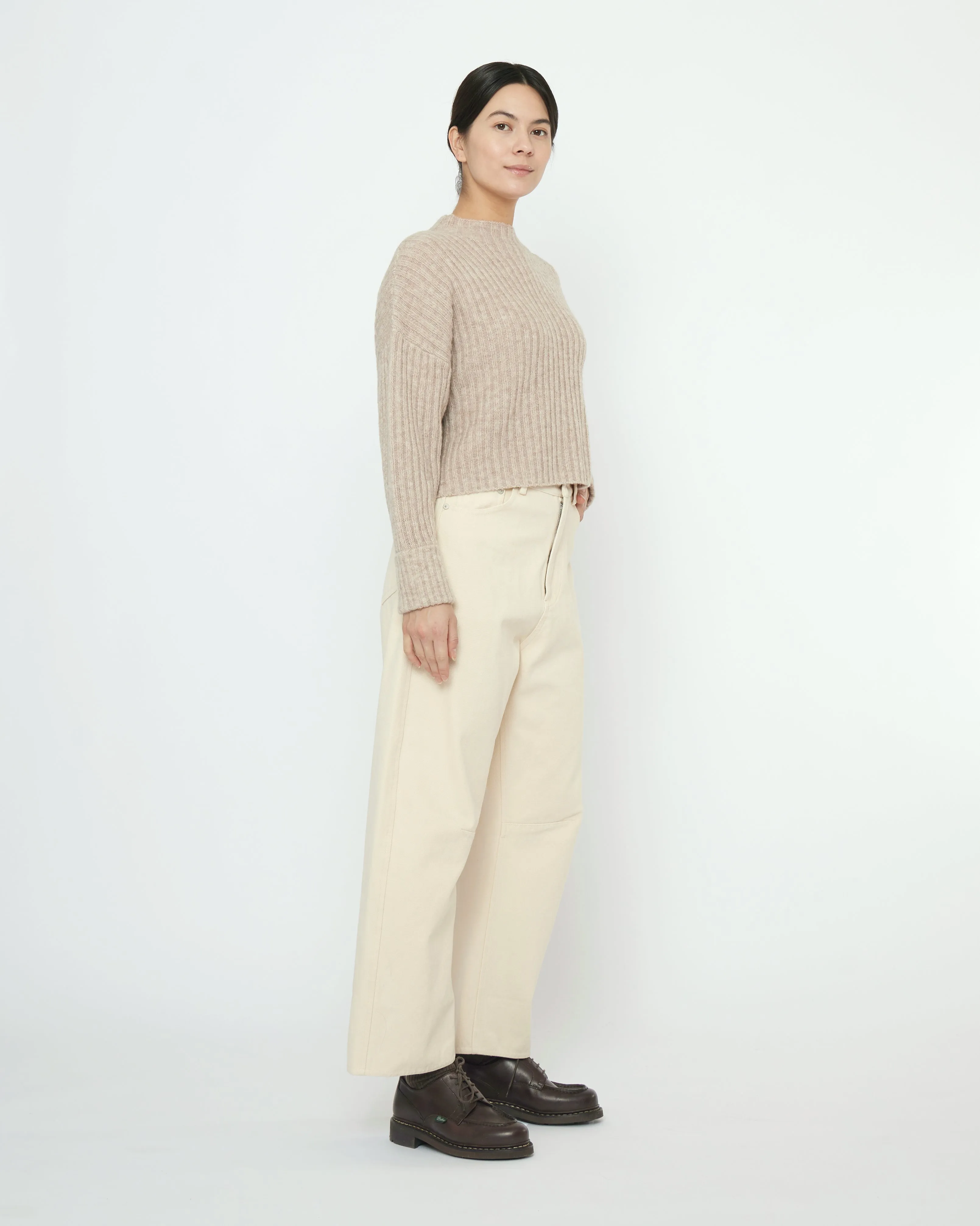 Striped Ribbed Mockneck - FW25 - Taupe Sand sold by 7115 by Szeki product image thumbnail 4