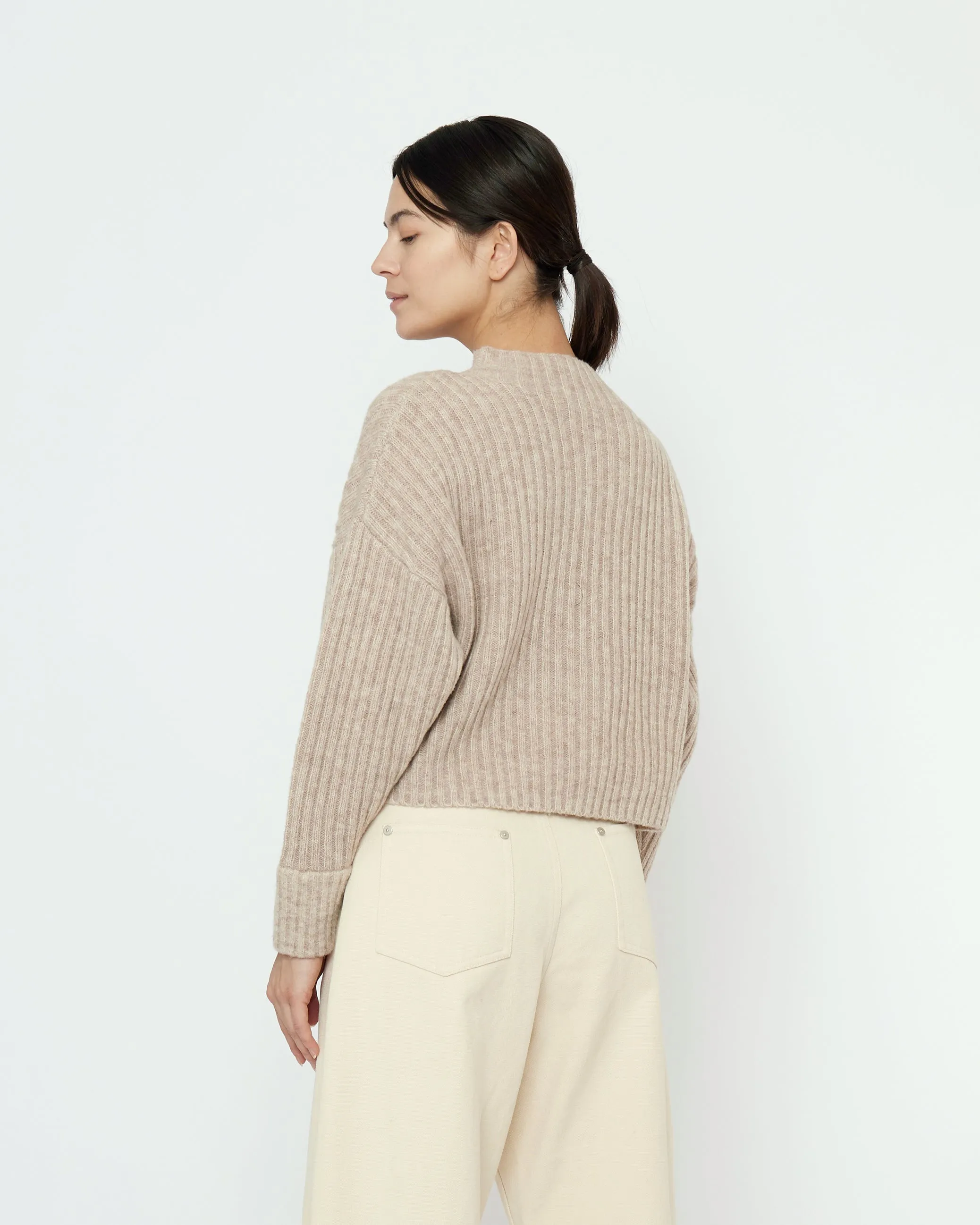 Striped Ribbed Mockneck - FW25 - Taupe Sand sold by 7115 by Szeki product image thumbnail 5