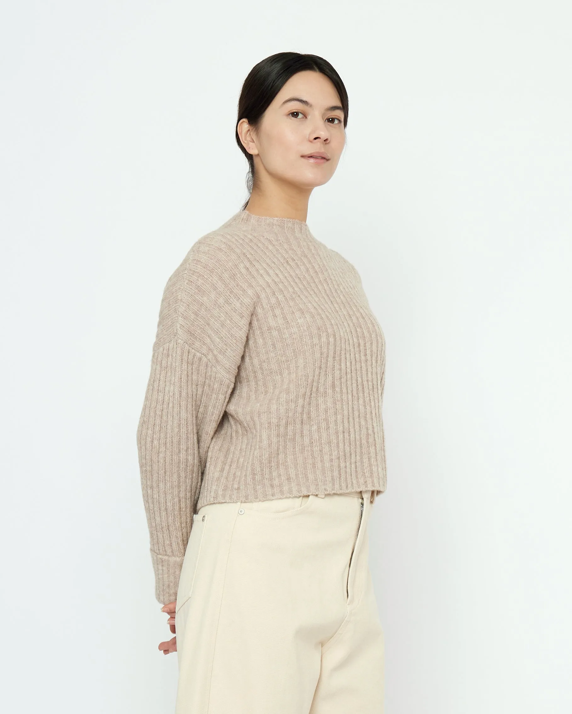 Striped Ribbed Mockneck - FW25 - Taupe Sand sold by 7115 by Szeki product image thumbnail 3