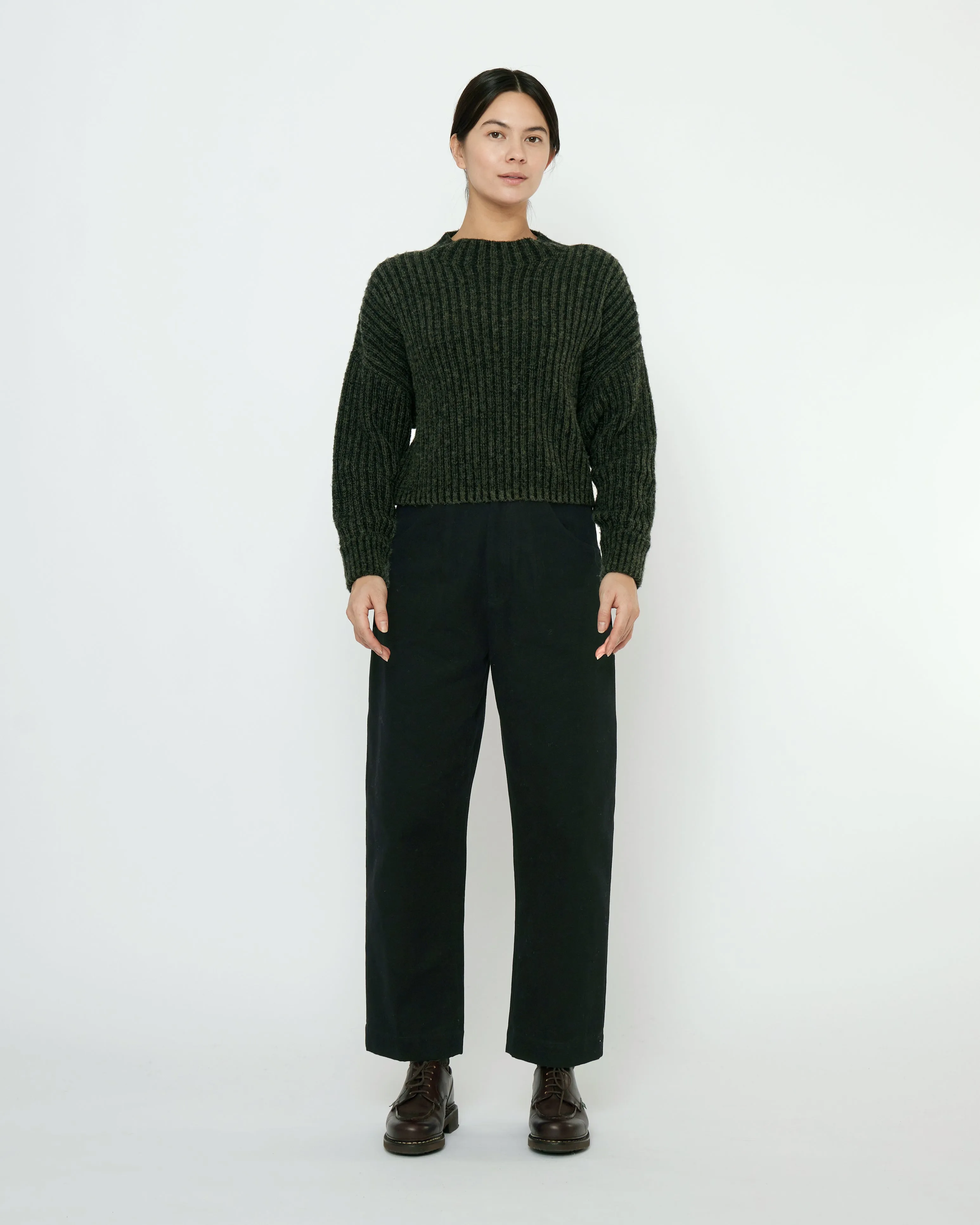 Striped Ribbed Mockneck - FW25 - Gray Black sold by 7115 by Szeki