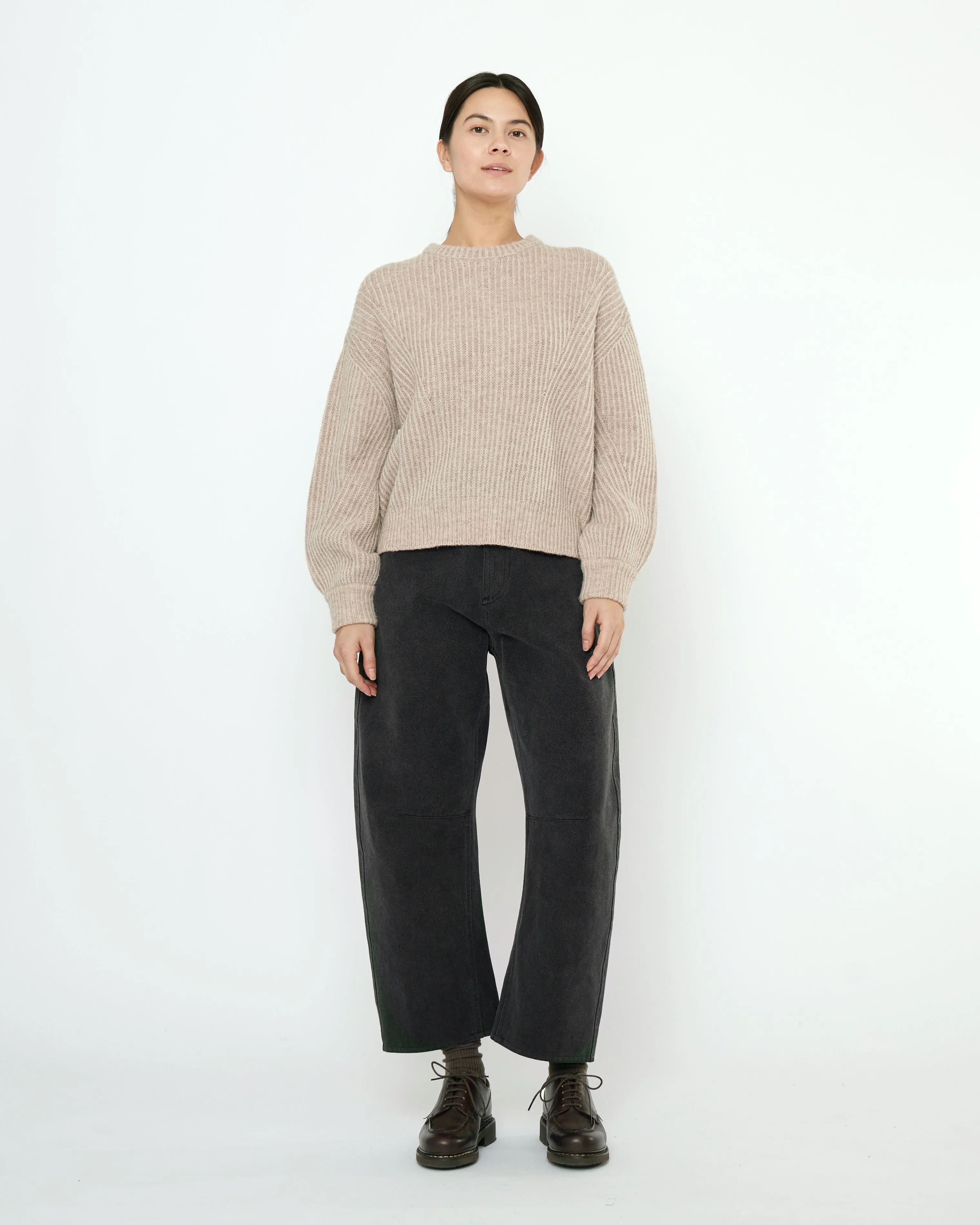 Striped Poet Sleeves Sweater - FW25 - Taupe Sand sold by 7115 by Szeki