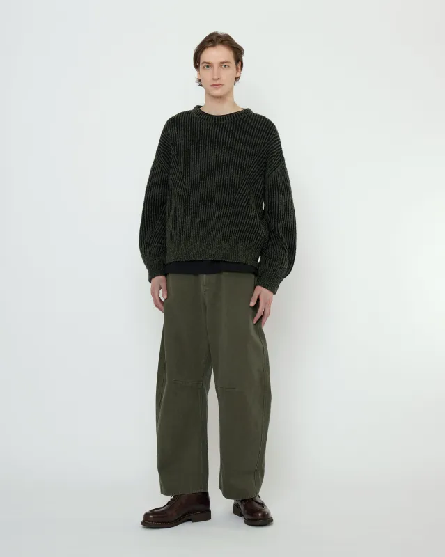 Striped Poet Sleeves Sweater - FW25 - Gray Black sold by 7115 by Szeki