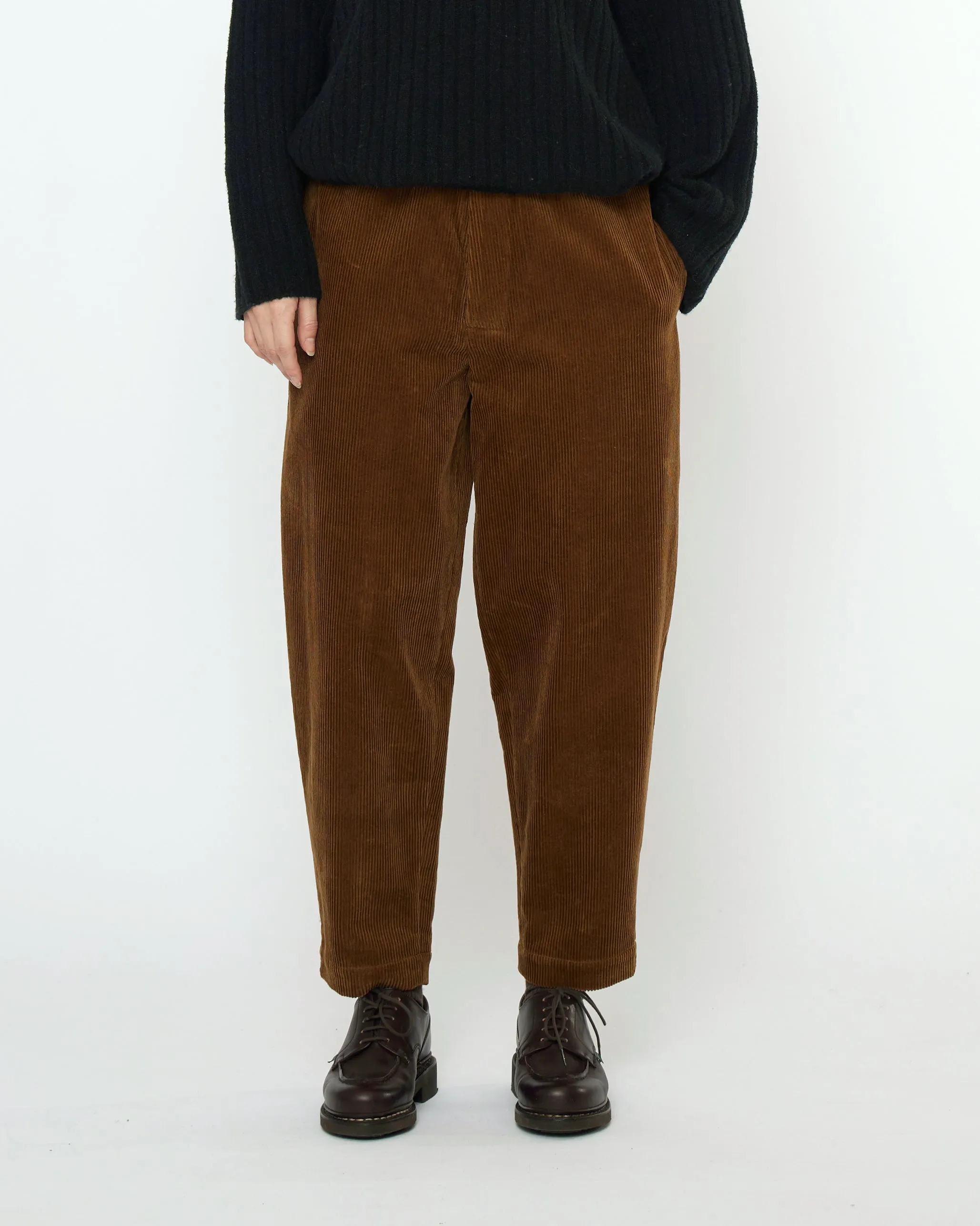 Corduroy Elastic Pull-Up Trouser - FW25 - Sepia Brown sold by 7115 by Szeki