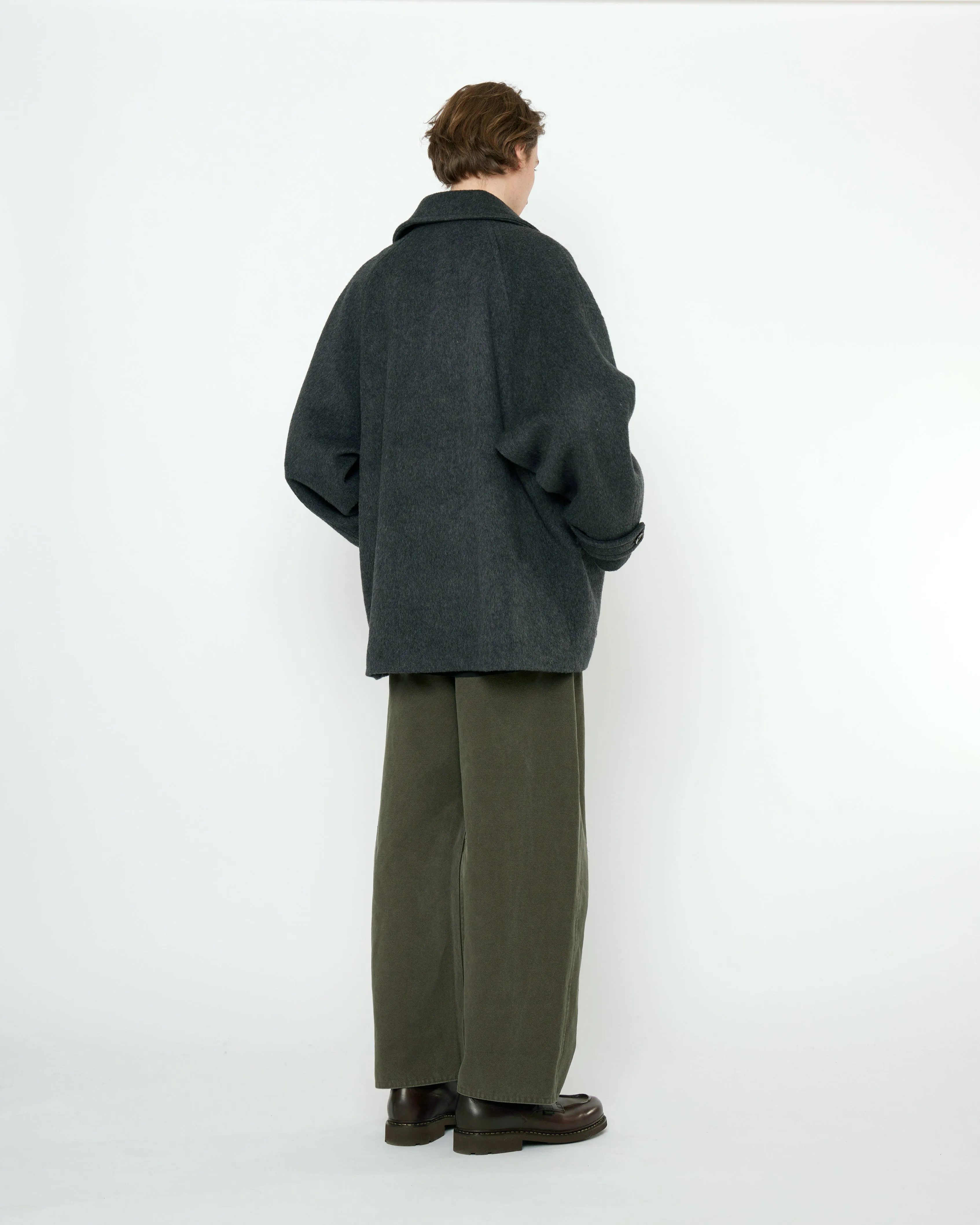 Double Breasted Short Wool Coat - FW25 - Charcoal sold by 7115 by Szeki product image thumbnail 4