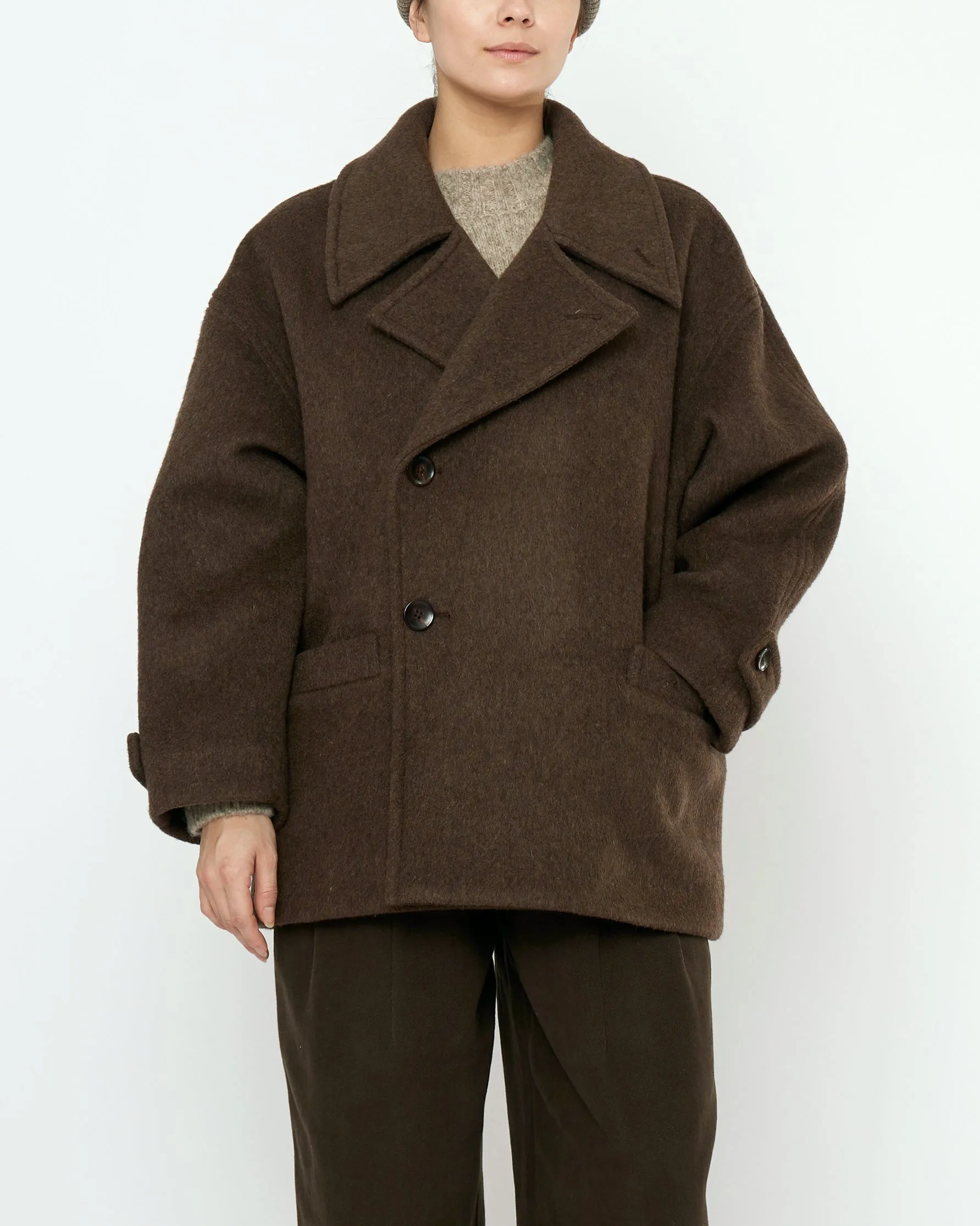 Double Breasted Short Wool Coat - FW25 - Walnut sold by 7115 by Szeki product image thumbnail 4