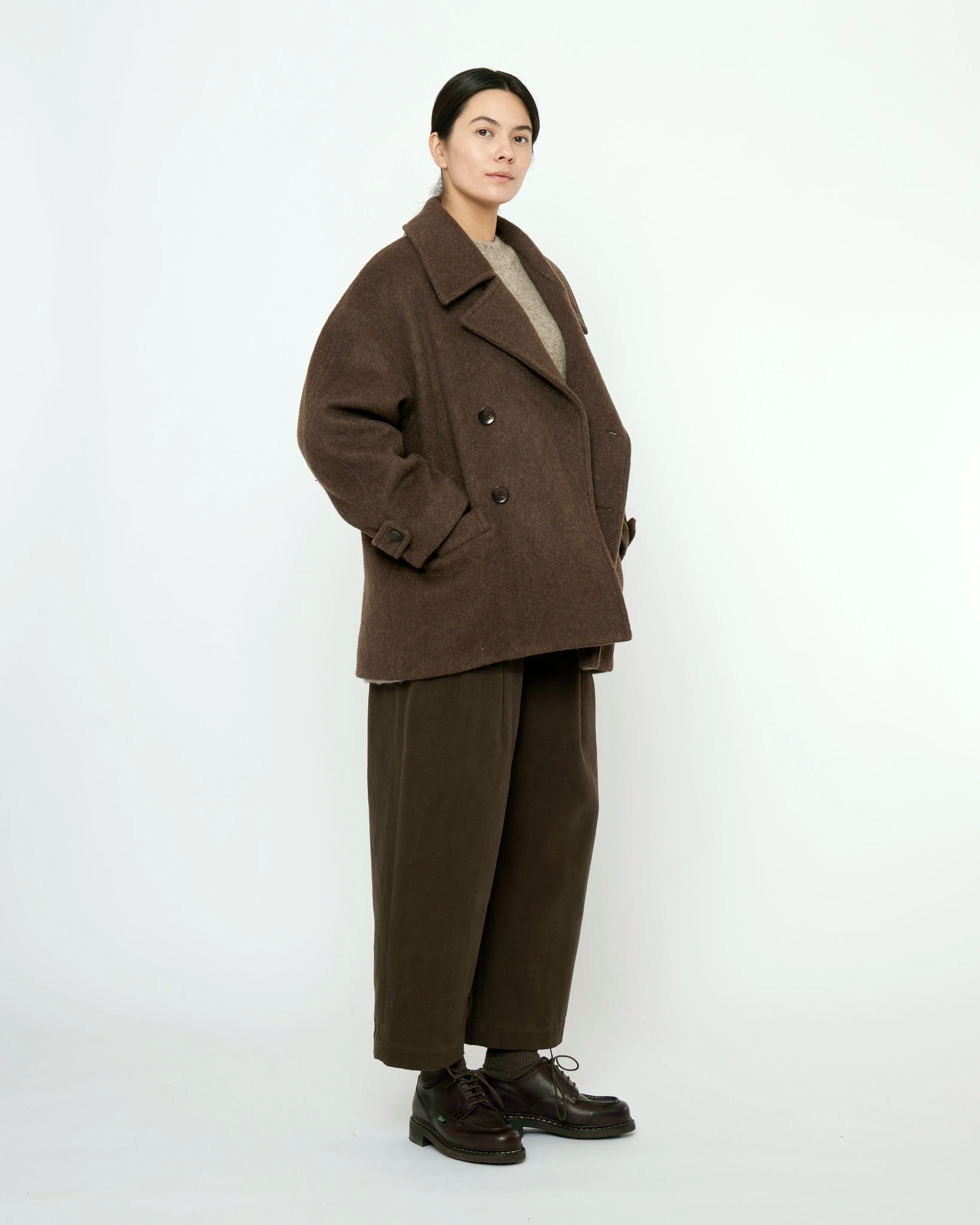 Double Breasted Short Wool Coat - FW25 - Walnut sold by 7115 by Szeki