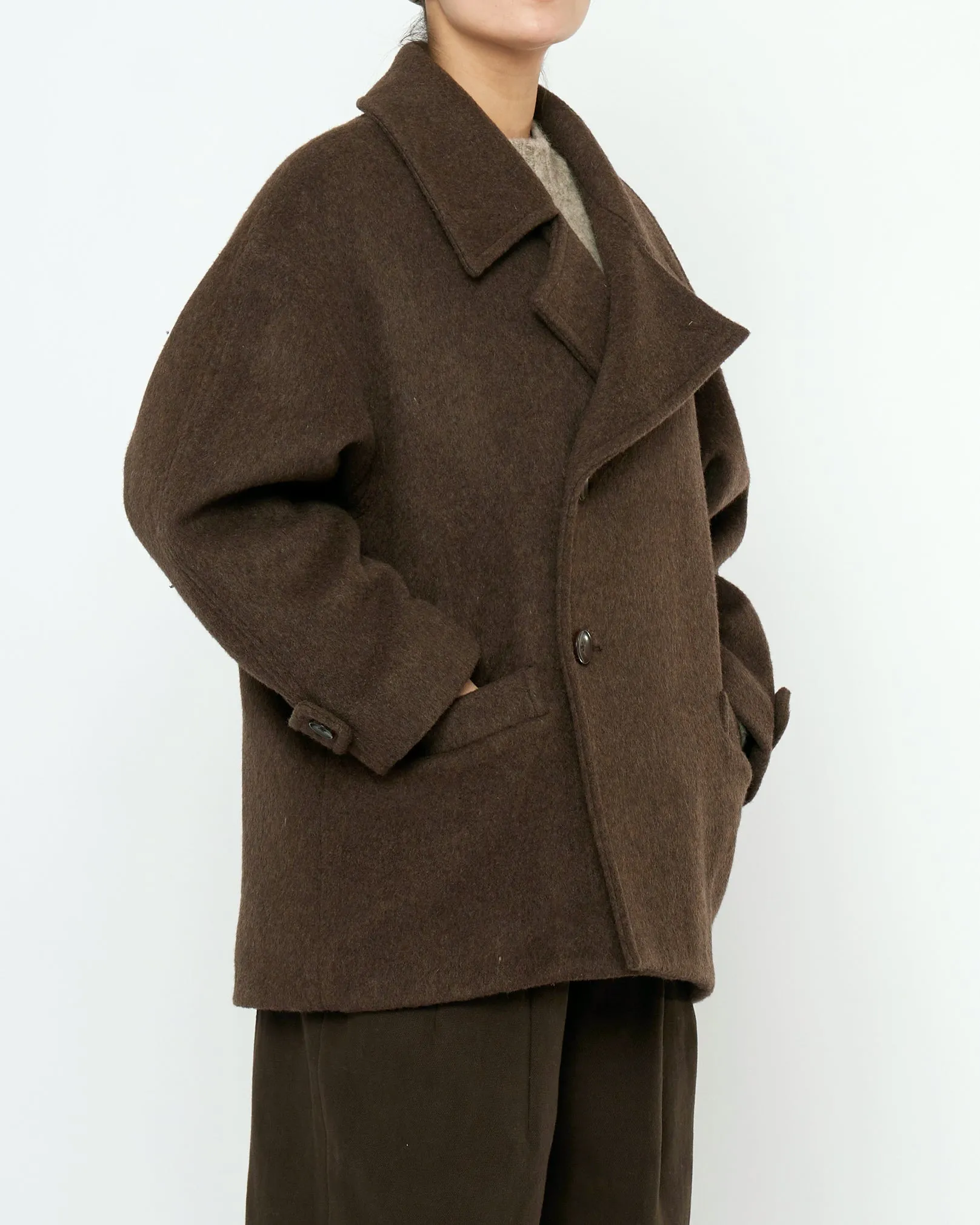 Double Breasted Short Wool Coat - FW25 - Walnut sold by 7115 by Szeki product image thumbnail 5