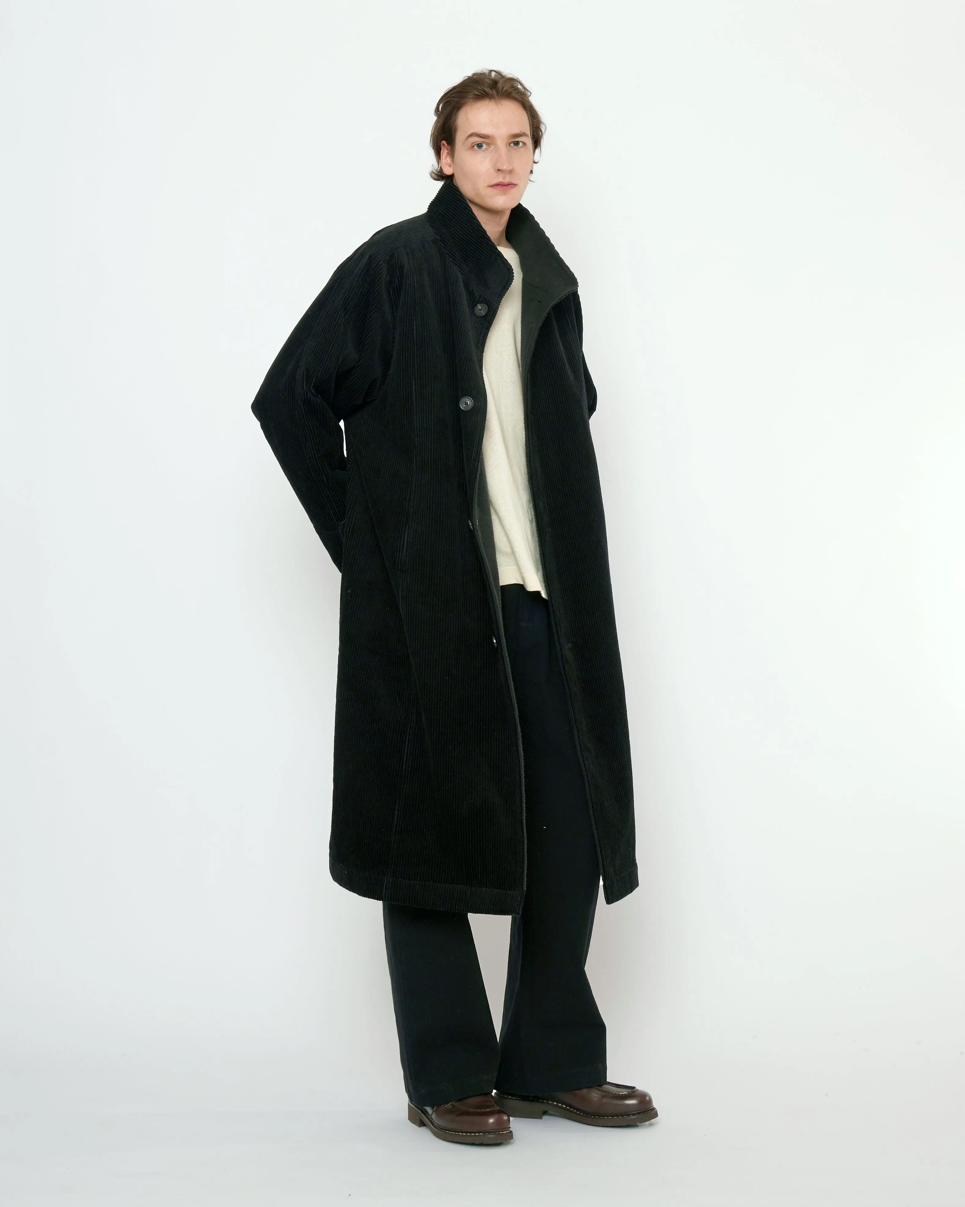 Padded Corduroy Fleece Coat - FW25 - Black sold by 7115 by Szeki