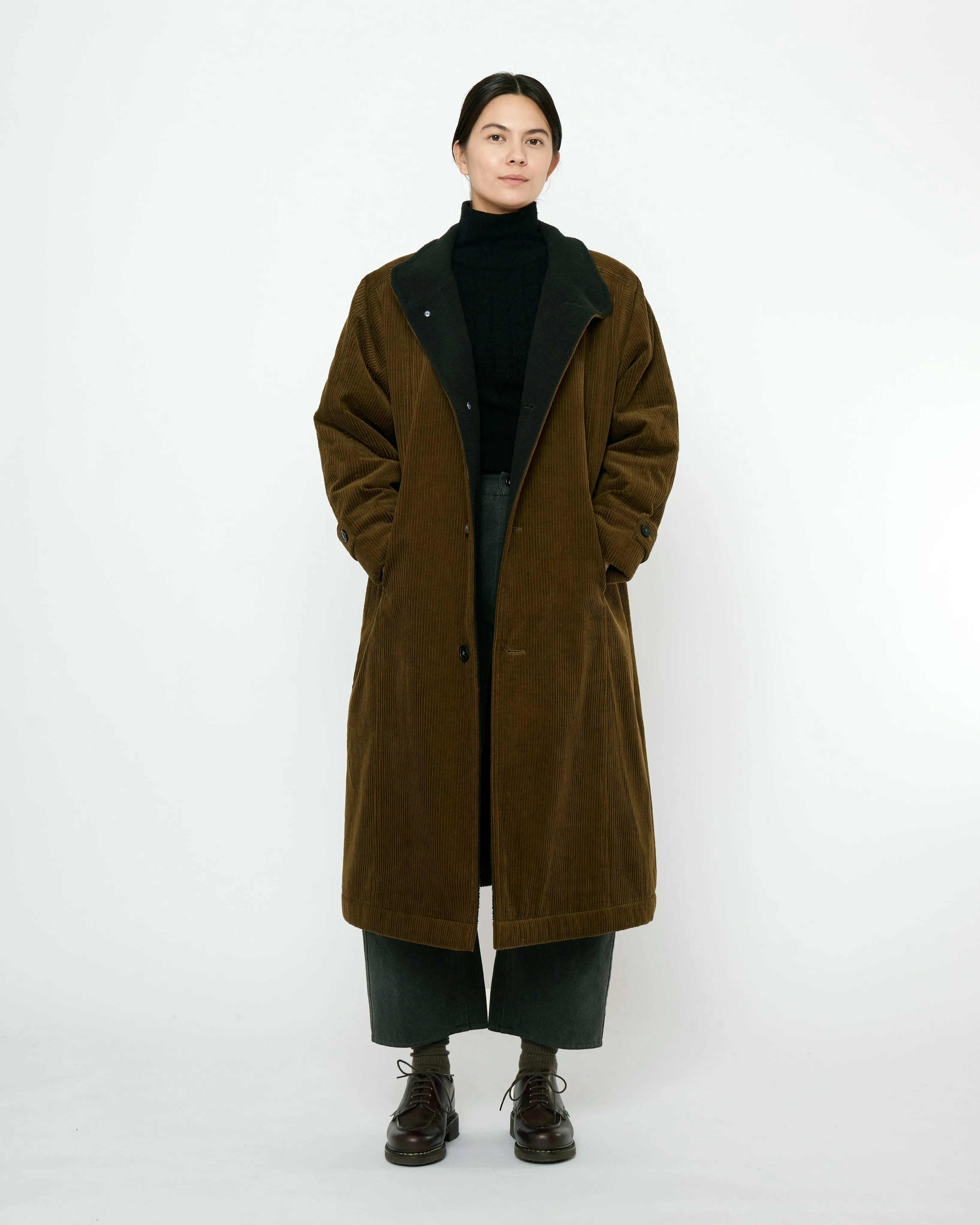 Padded Corduroy Fleece Coat - FW25 - Deep Olive sold by 7115 by Szeki