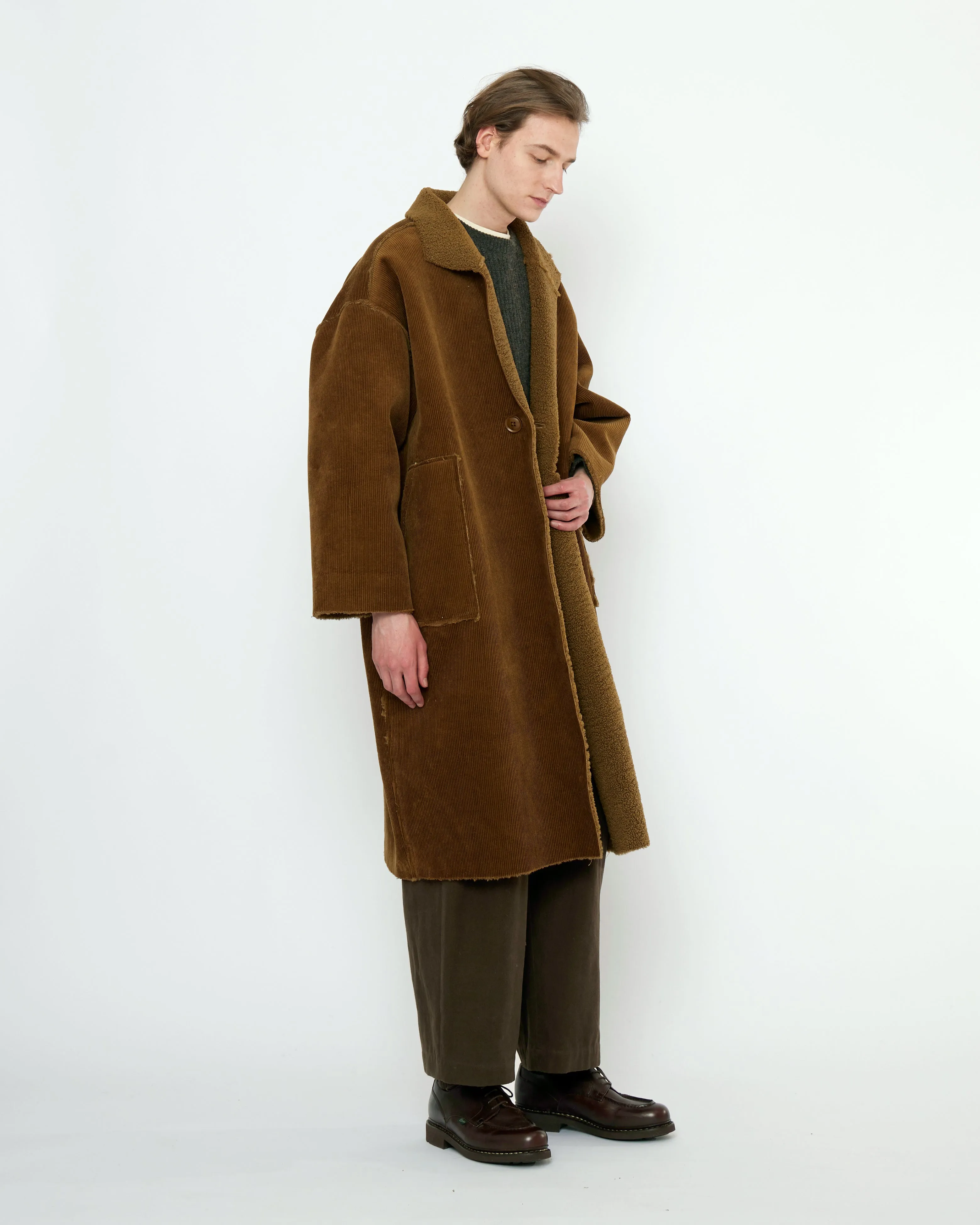 Double Faced Corduroy Coat - FW25 - Sepia Brown sold by 7115 by Szeki product image thumbnail 3