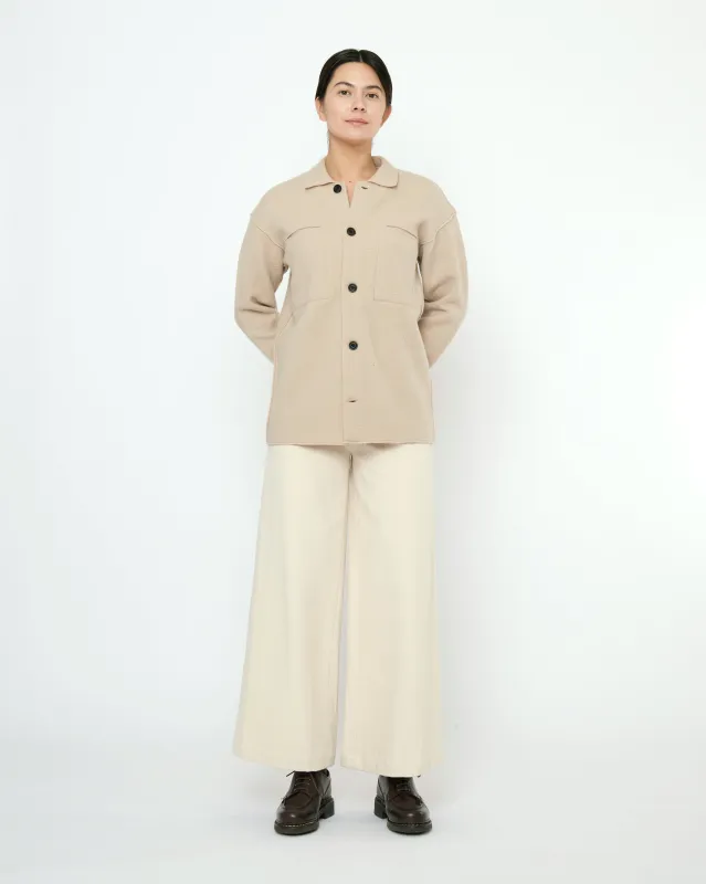 Boiled Wool Shirt Jacket - FW25 - Sand Beige made by 7115 by Szeki