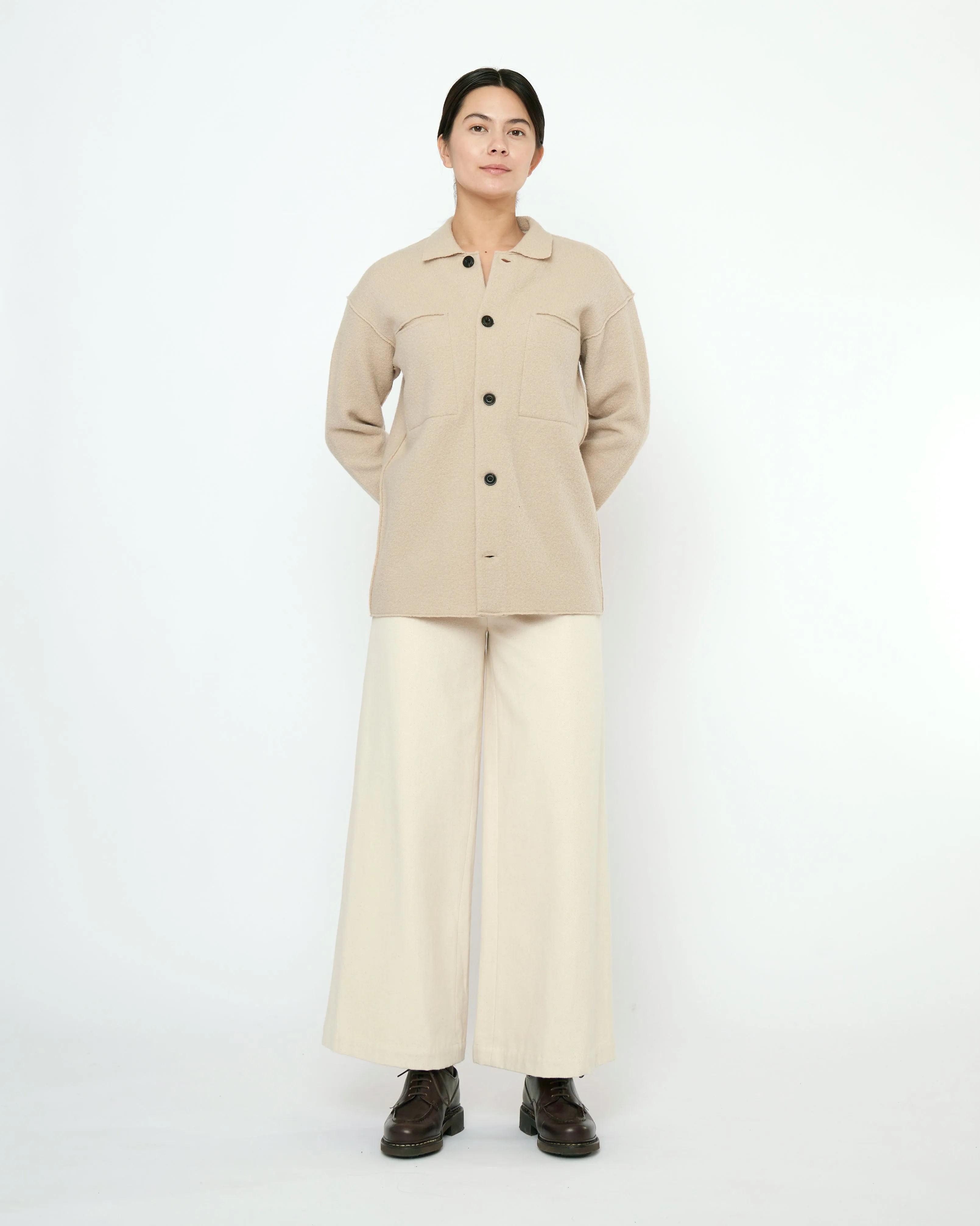 Boiled Wool Shirt Jacket - FW25 - Sand Beige sold by 7115 by Szeki