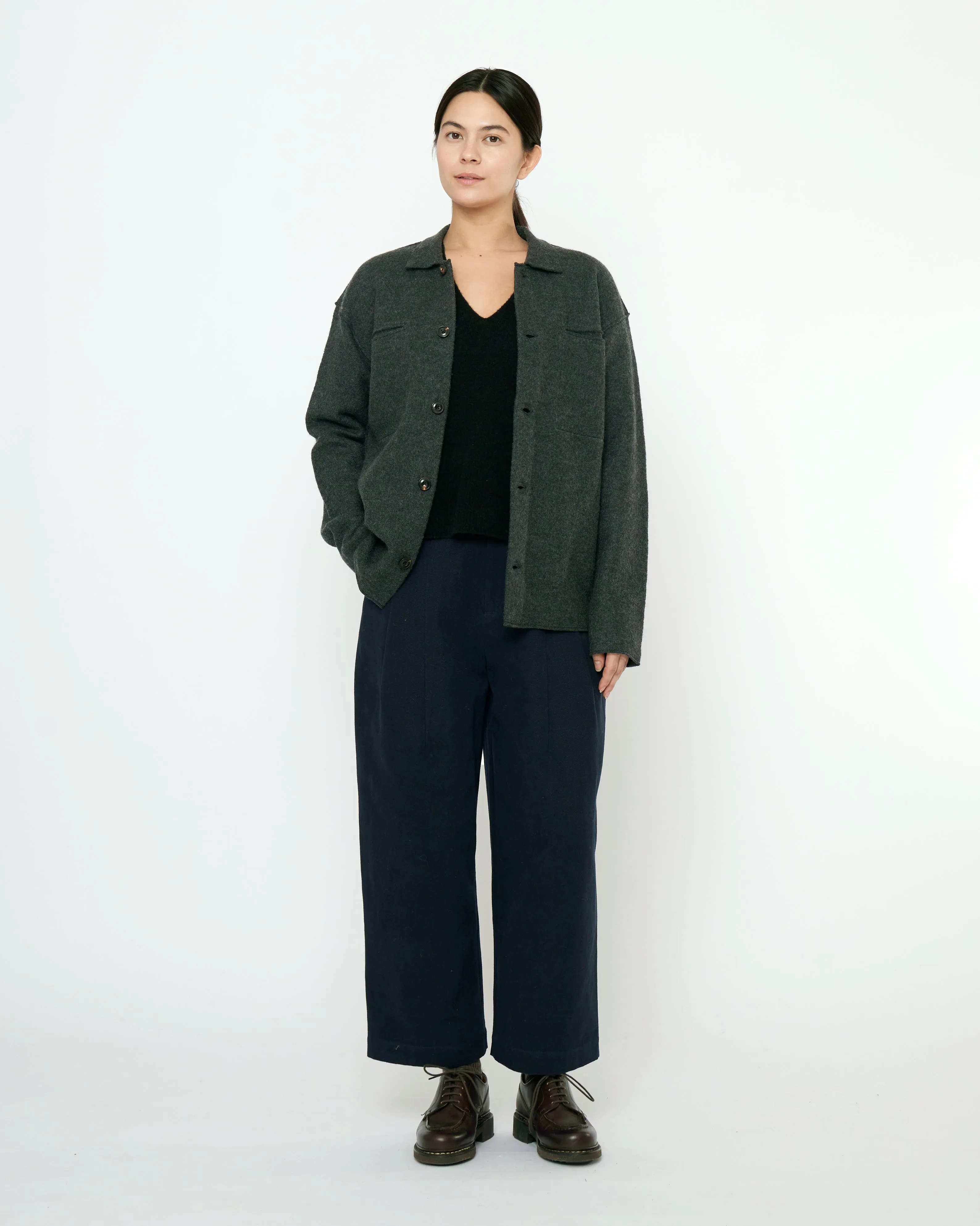 Boiled Wool Shirt Jacket - FW25 - Charcoal sold by 7115 by Szeki product image thumbnail 2