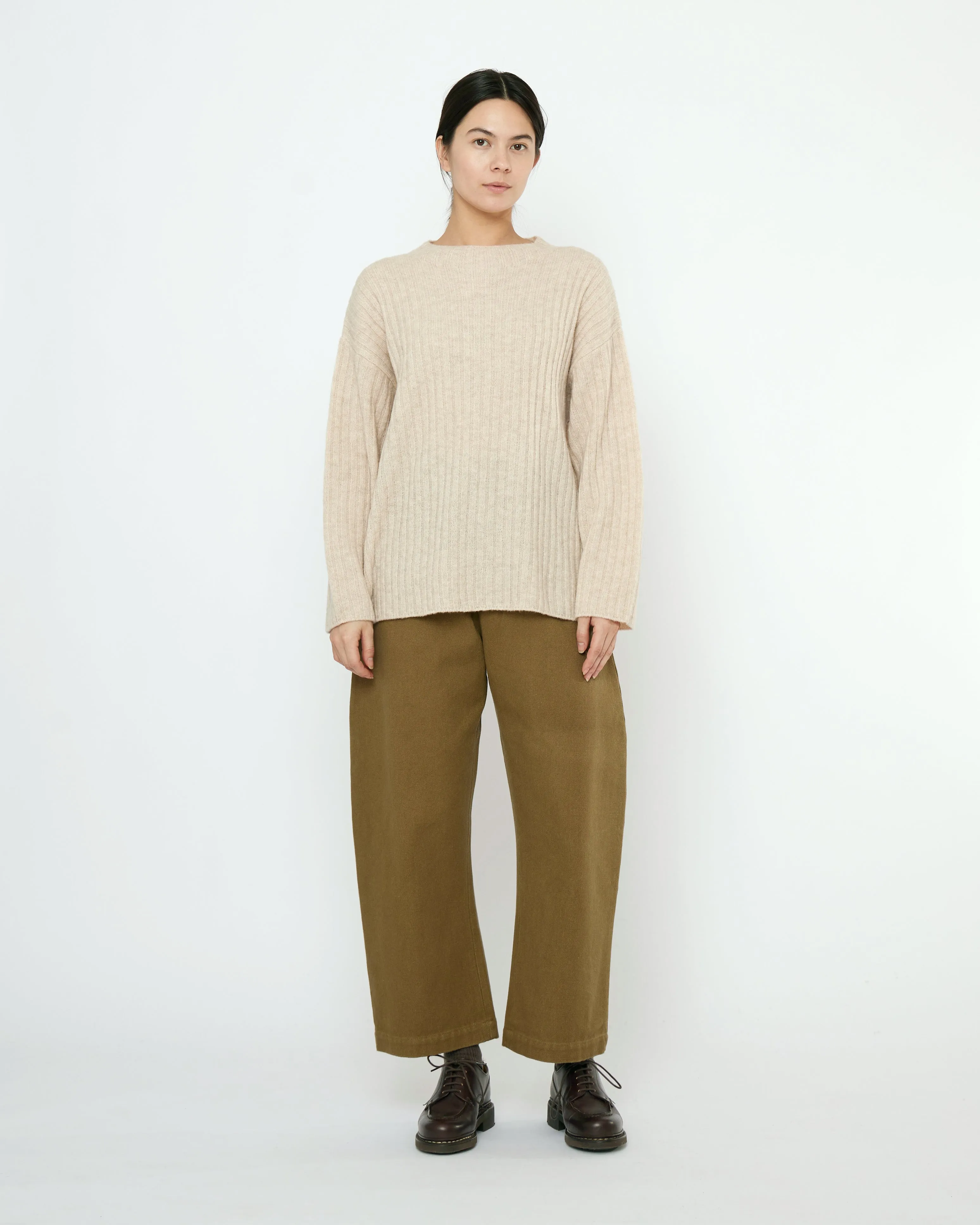 Oversized Ribbed Mockneck - FW25 - Sand Beige sold by 7115 by Szeki