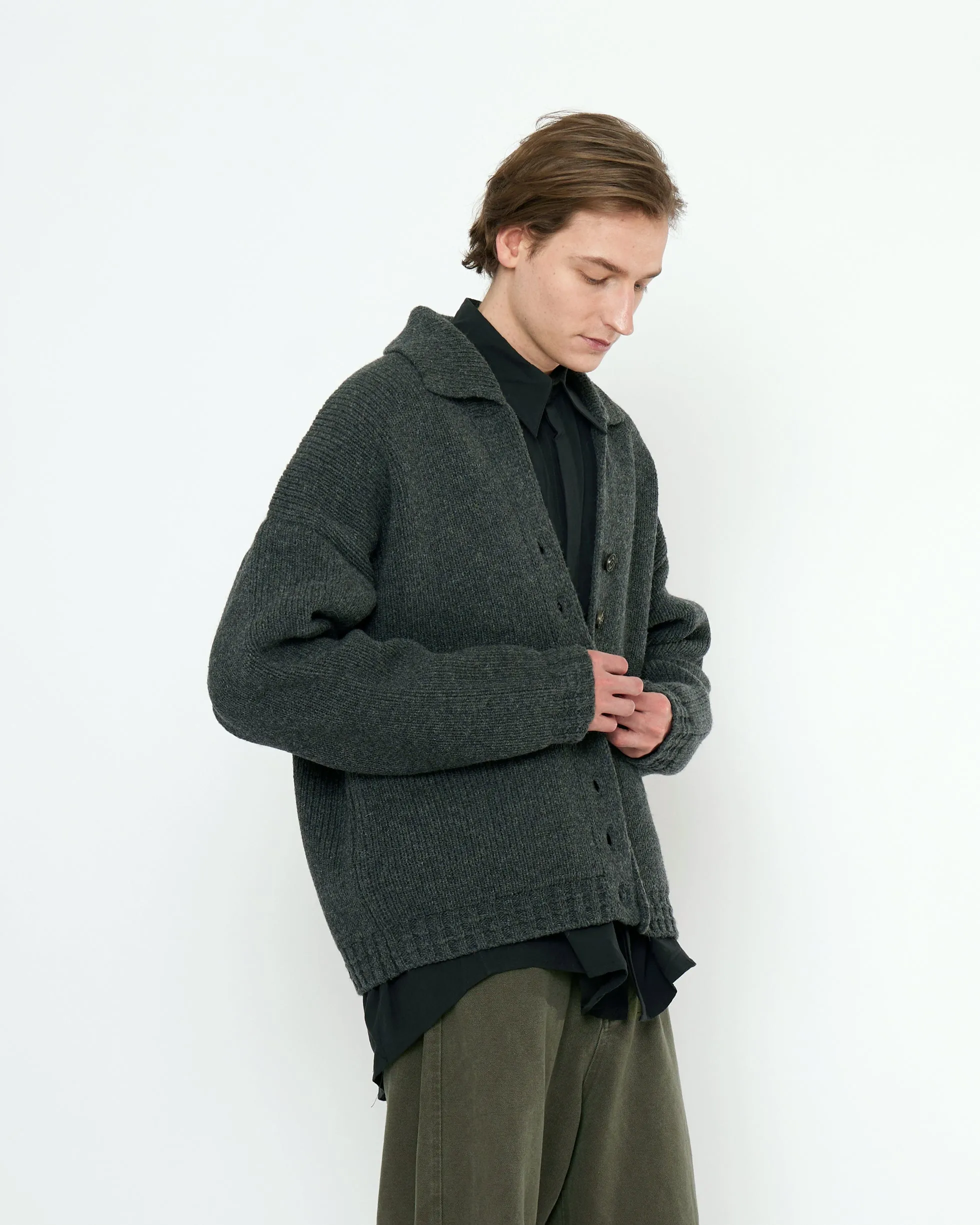 Chunky Collared Cardigan - FW25 - Gray sold by 7115 by Szeki product image thumbnail 2