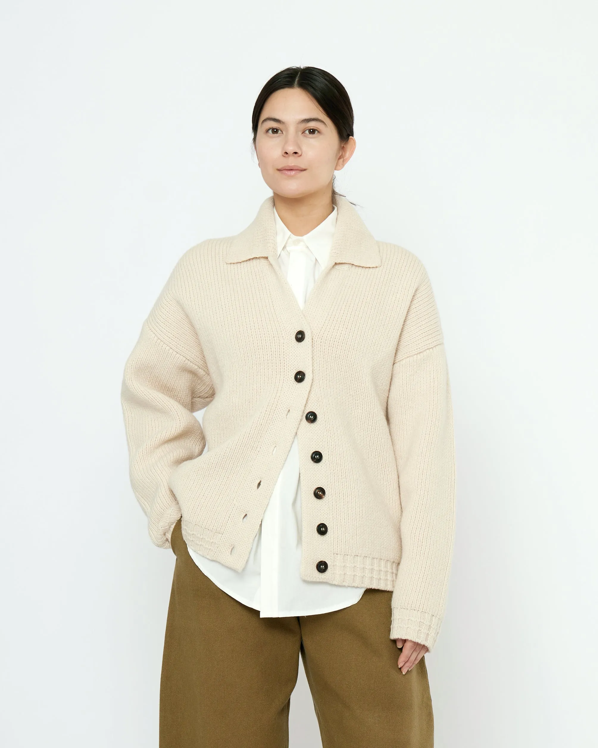 Chunky Collared Cardigan - FW25 - Antique White sold by 7115 by Szeki product image thumbnail 2