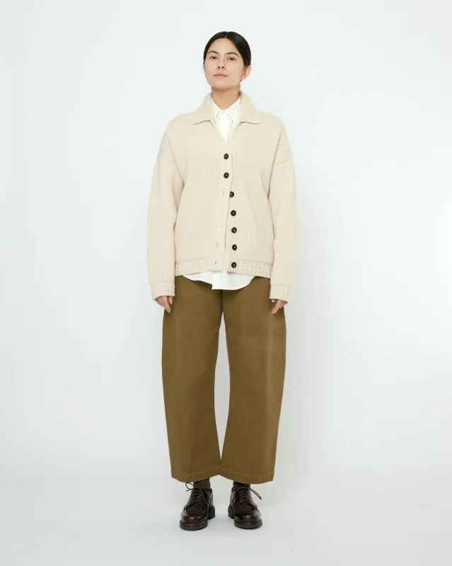 Chunky Collared Cardigan - FW25 - Antique White made by 7115 by Szeki