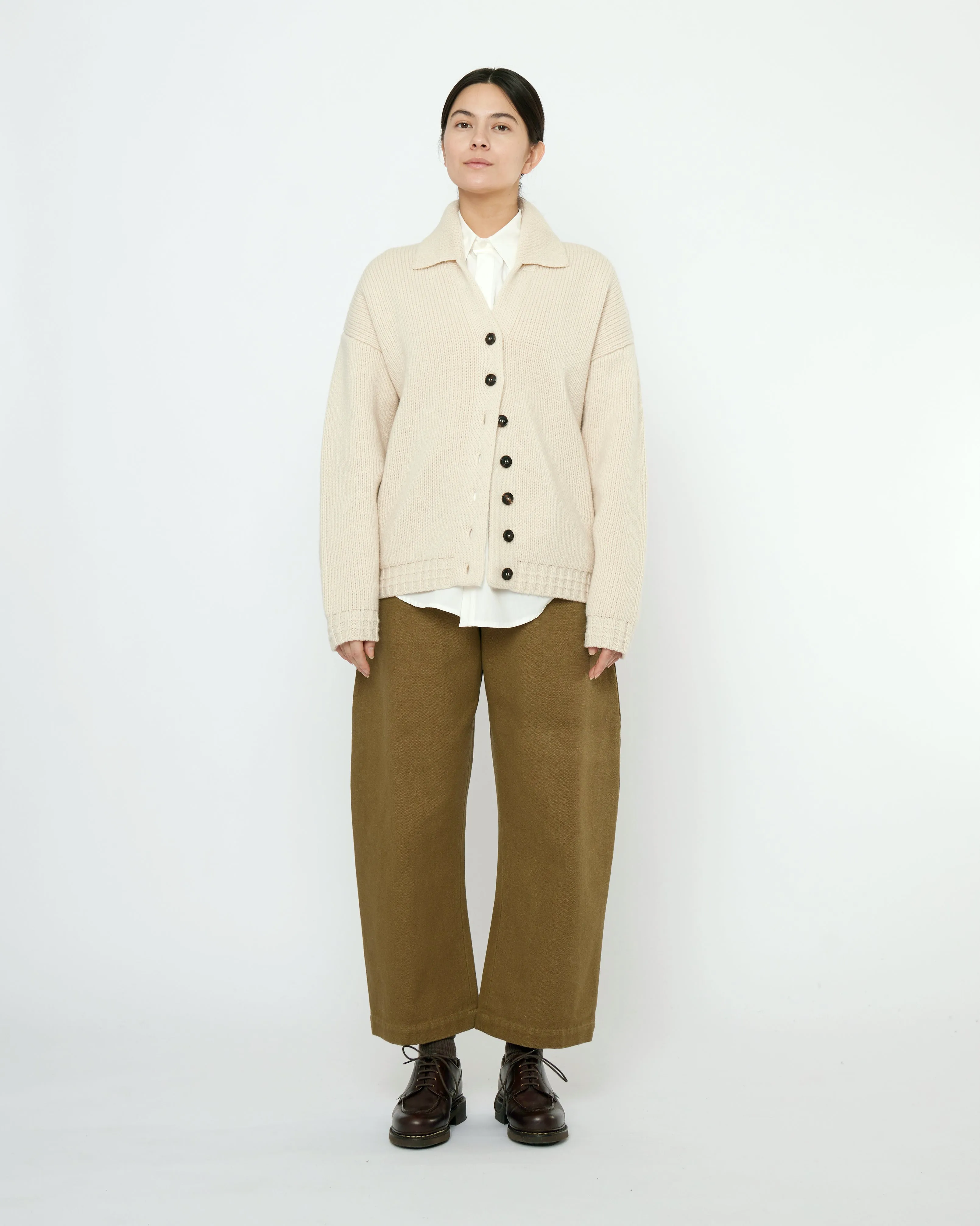 Chunky Collared Cardigan - FW25 - Antique White sold by 7115 by Szeki