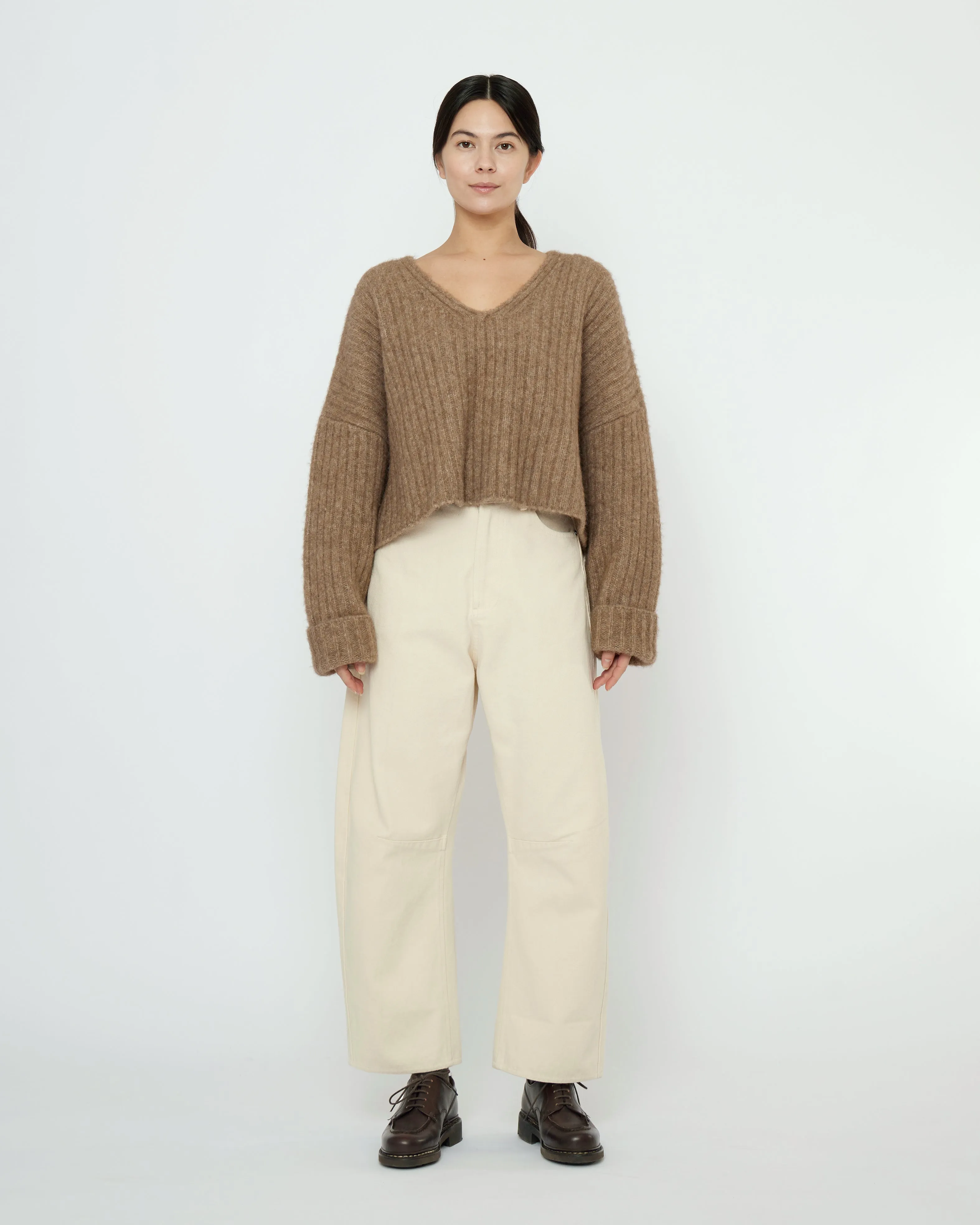 Chunky V-Neck Sweater - FW25 - Caramel Brown sold by 7115 by Szeki