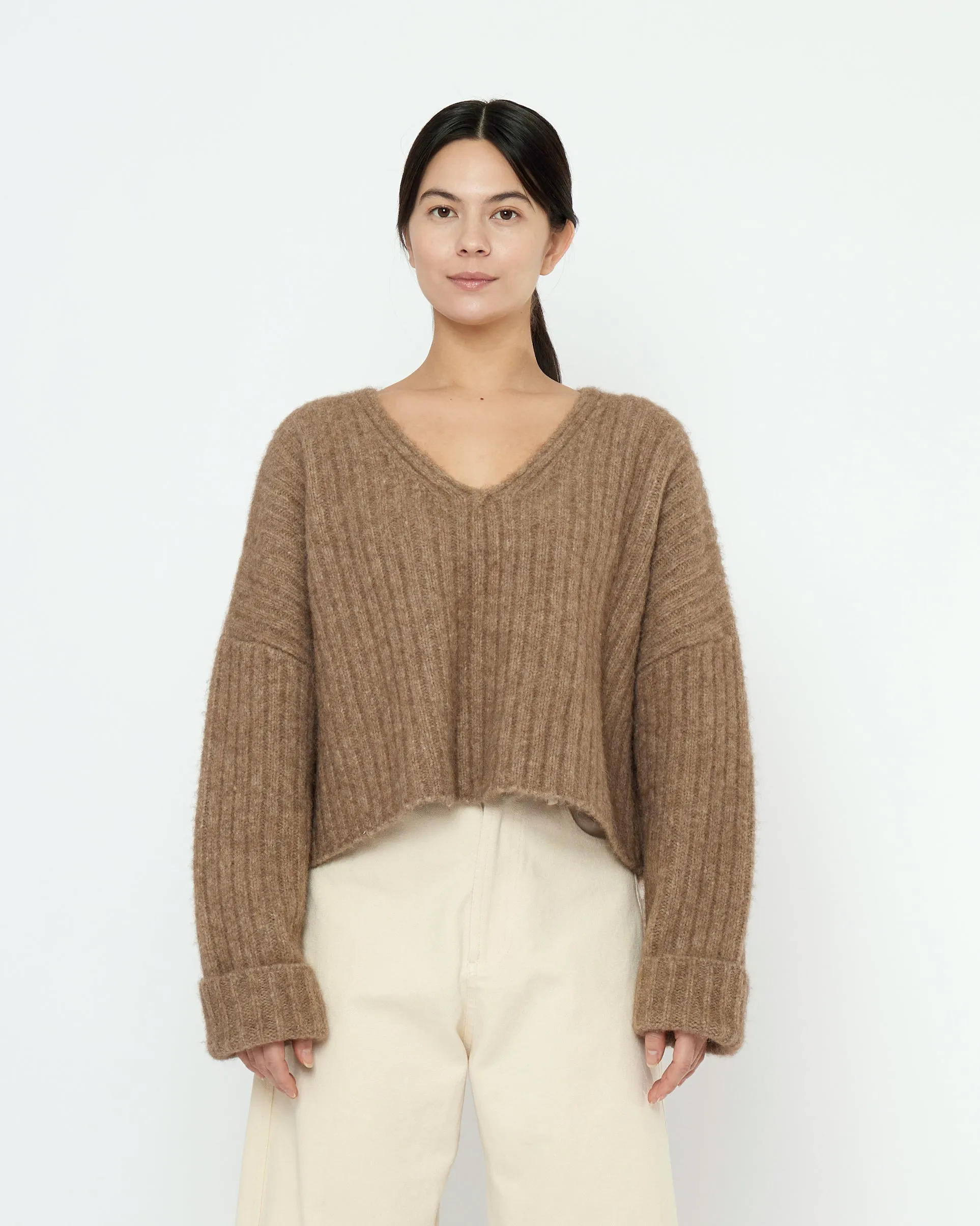 Chunky V-Neck Sweater - FW25 - Caramel Brown sold by 7115 by Szeki product image thumbnail 2