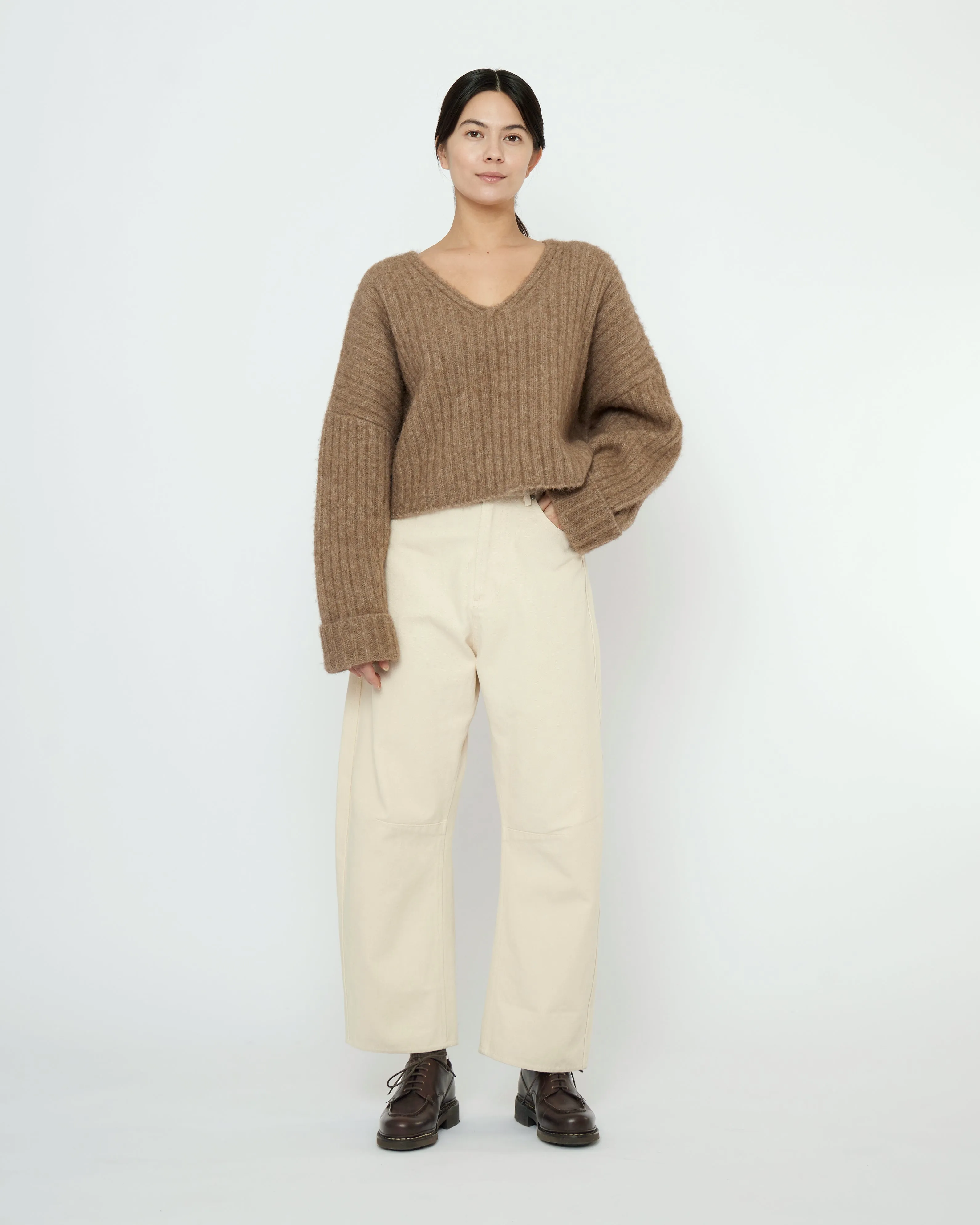 Chunky V-Neck Sweater - FW25 - Caramel Brown sold by 7115 by Szeki product image thumbnail 4