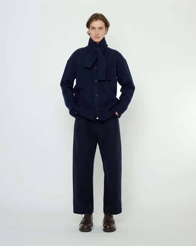 Cross Scarf - Boiled Wool - FW25 - Navy sold by 7115 by Szeki